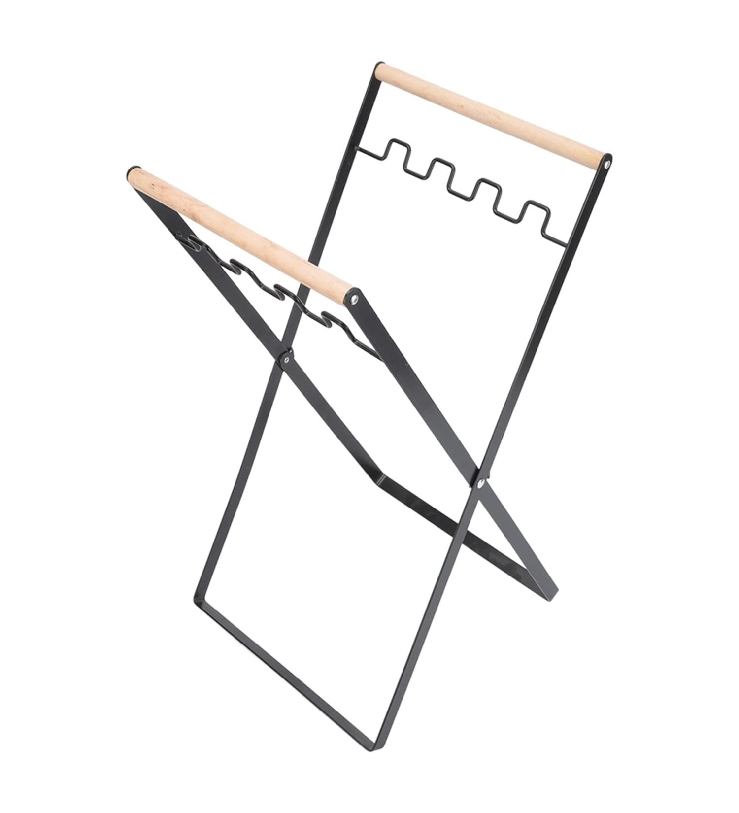Foldable Trash Bag Holder Flat Appearance Garbage Bag Holder Stand Corrosion Resistance Light Weight for Outdoor Use Black - Buy Online on GoSupps.com