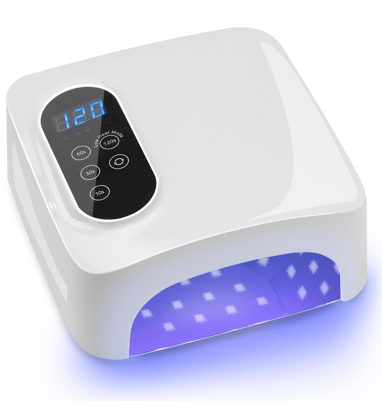 72W Cordless LED Nail Lamp - Rechargeable UV Gel Nail Dryer with 4 Timer Settings | Portable Nail Art Tools for Home & Salon - Buy Online on GoSupps.com