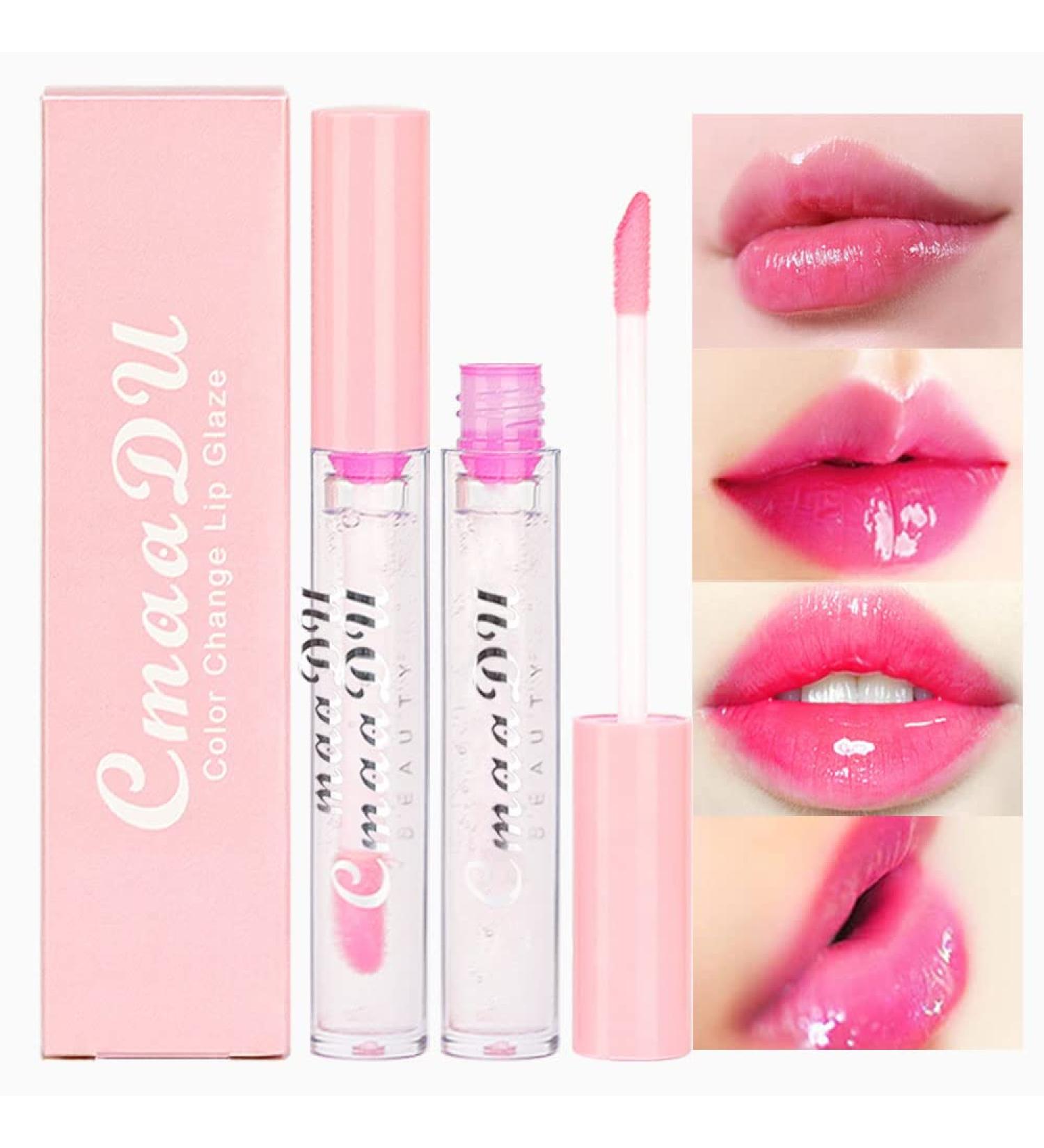 Evpct 2Pcs Clear Color Changing Lip Gloss Set for Women Girls - Pink Mood Lip Oil Balm Stain Glaze Pack, Hydrating Formula - 0.21 Fl Oz (Pack of 1) - Buy Online on GoSupps.com