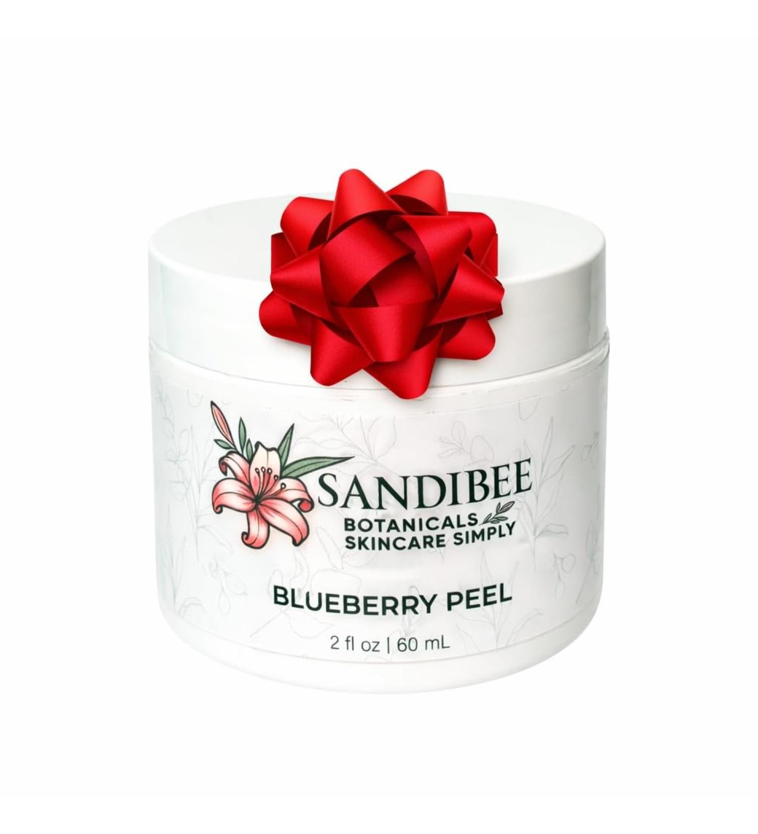 SandiBee Botanicals Blueberry Enzyme Peel Natural Facial Exfoliating Treatment 2 fl oz Gentle Weekly Skincare for Sensitive and Acne-Prone Skin - Buy Online on GoSupps.com