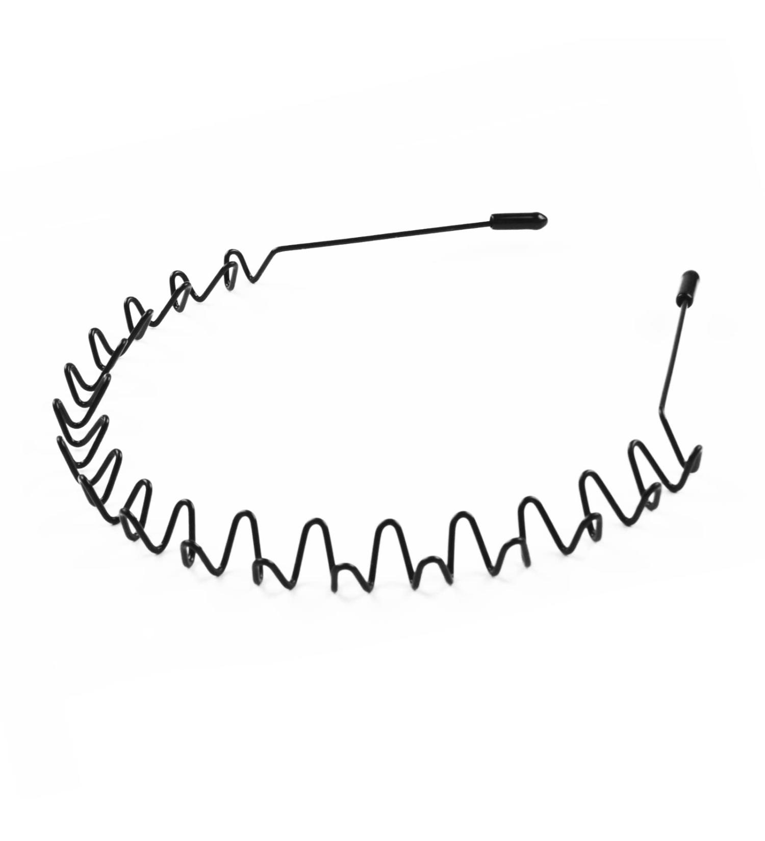 AMMON Metal Headband for Men and Women - Unisex Wavy Hair Band for Sports and Outdoor Activities - Non Slip Black - Buy Online on GoSupps.com