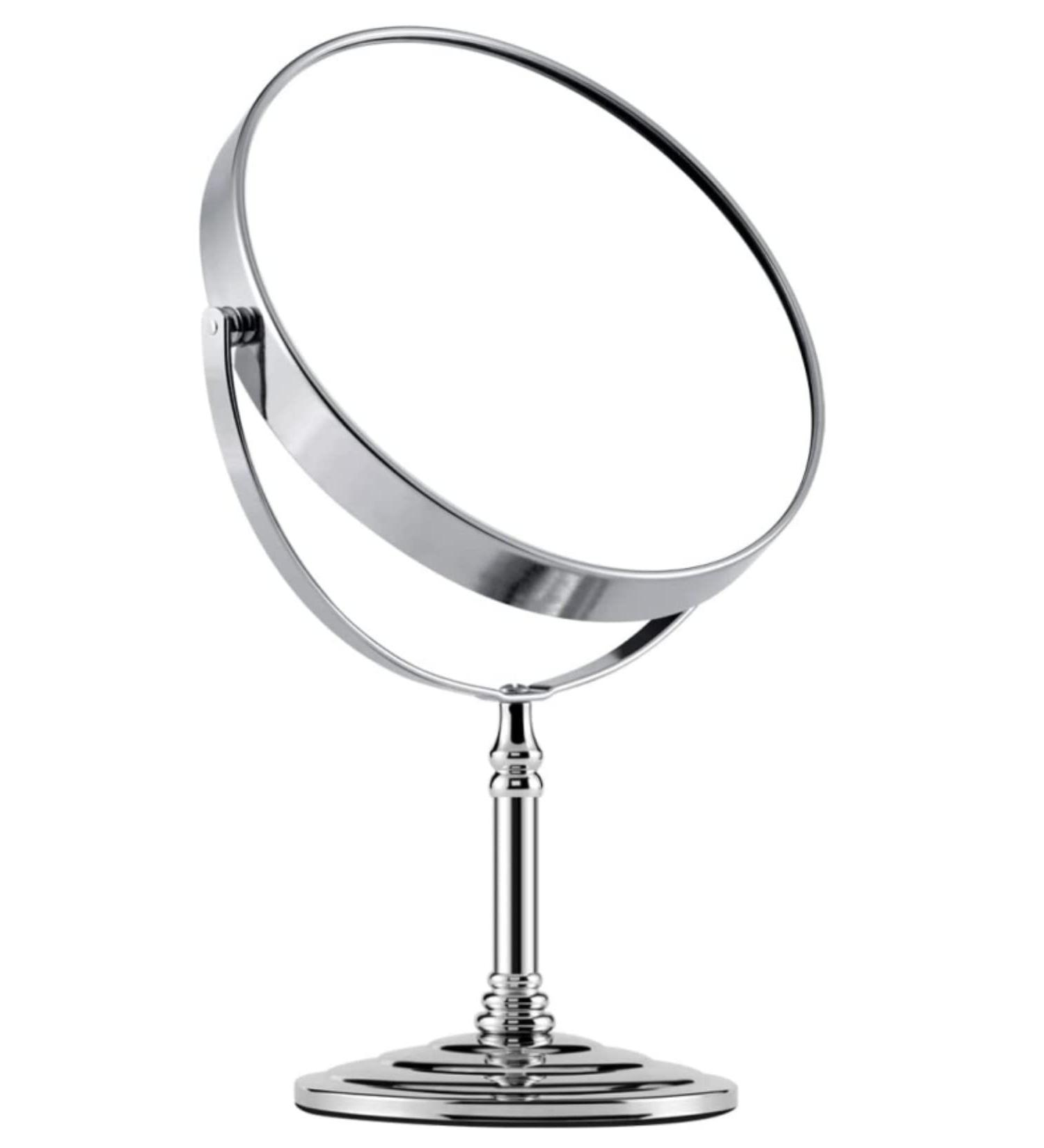 NAYSAYE 8 Inch Magnifying Makeup Mirror | Double Sided Swivel with 1X 5X Magnification | Portable Travel Vanity Mirror - Buy Online on GoSupps.com