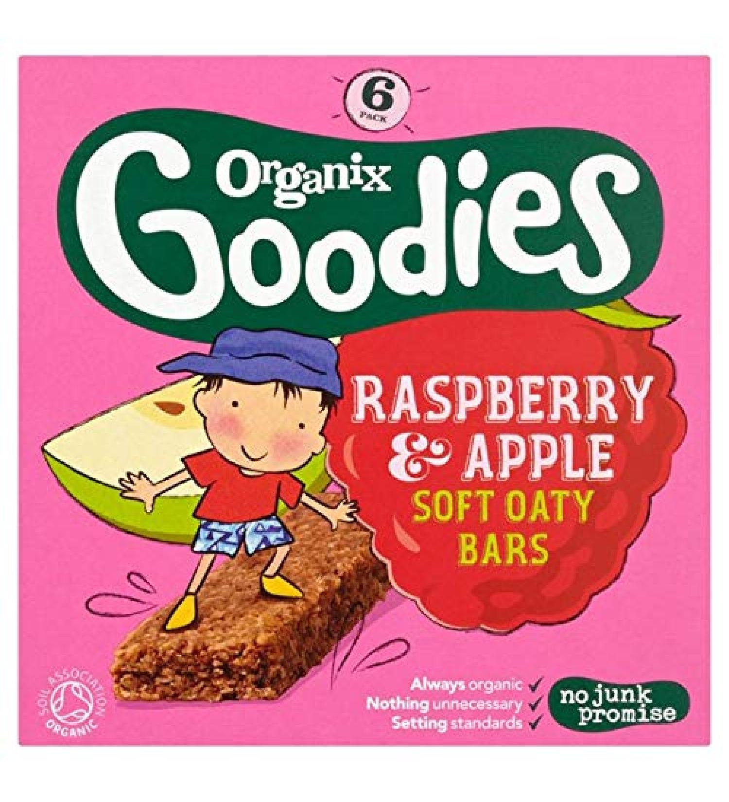 Organix Goodies Organic Soft Oaty Bars - Raspberry & Apple 12mth+ (6x30g) - Pack of 6