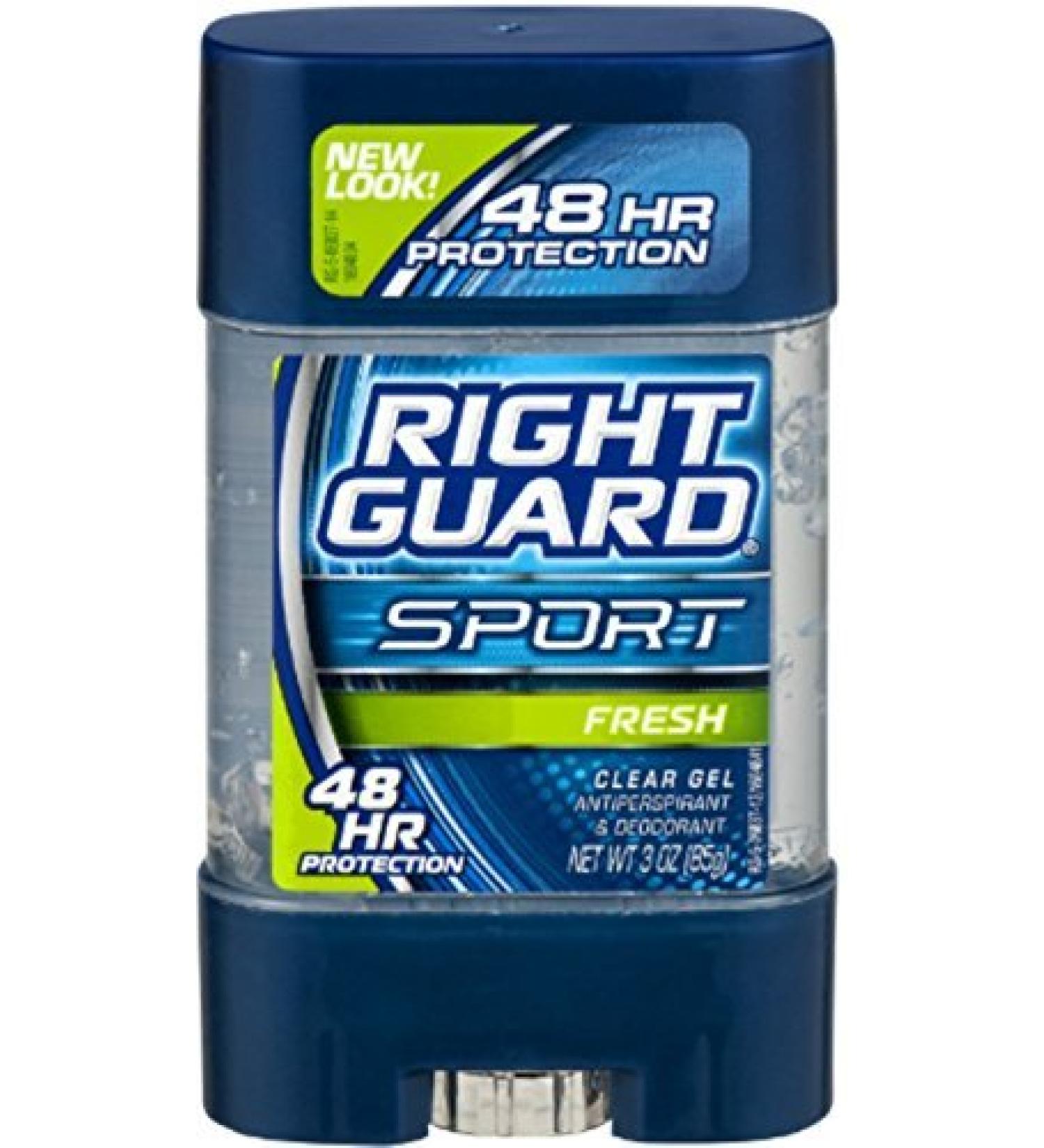 Right Guard Sport 3D Odor Defense Anti-Perspirant Deodorant Clear Gel Fresh 3 oz (Pack of 5)