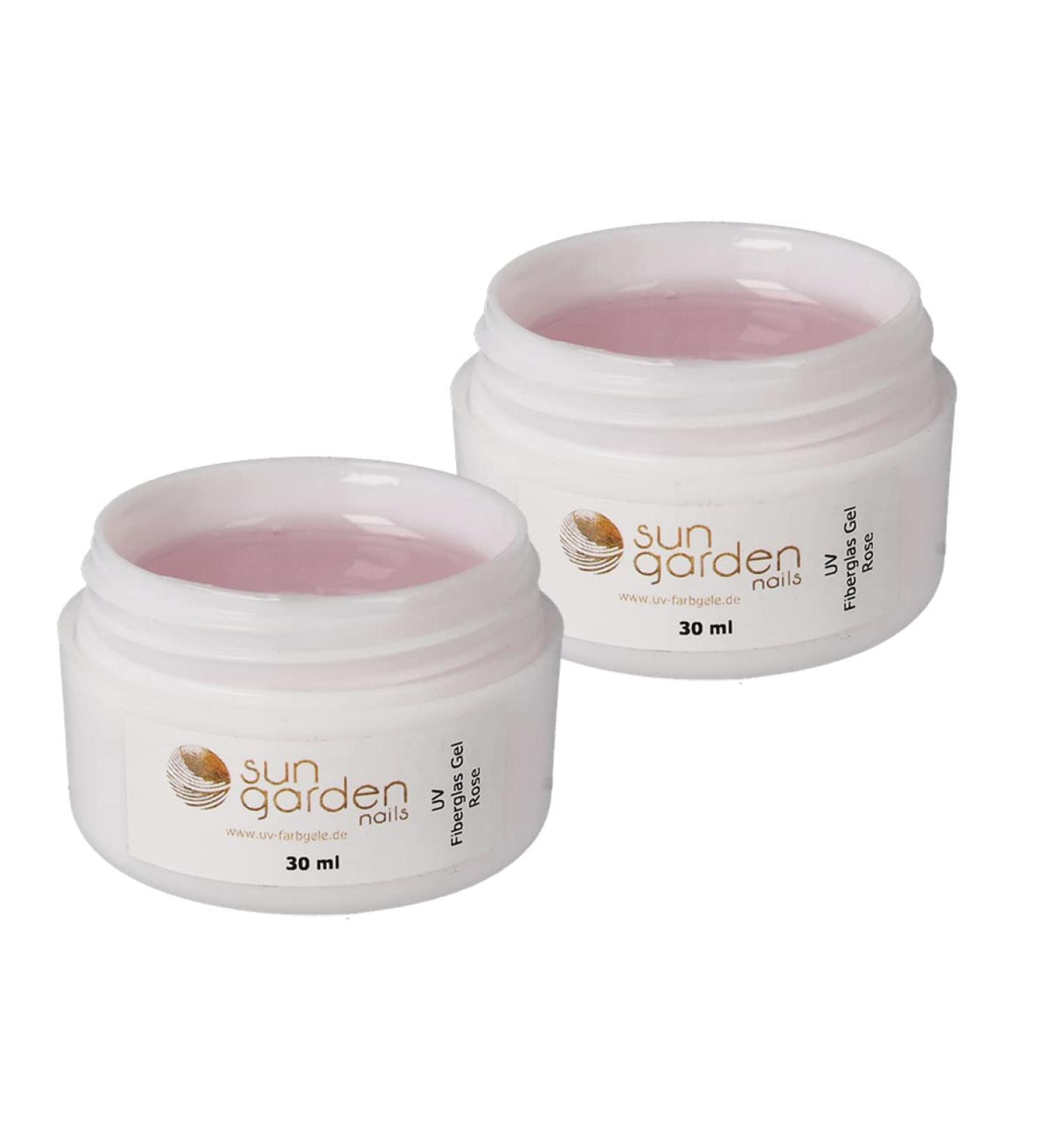 Sun Garden Nails 2x UV Fiberglass Gel Premium Set - Rose-Clear 30ml Pink - International Shipping - Buy Online on GoSupps.com