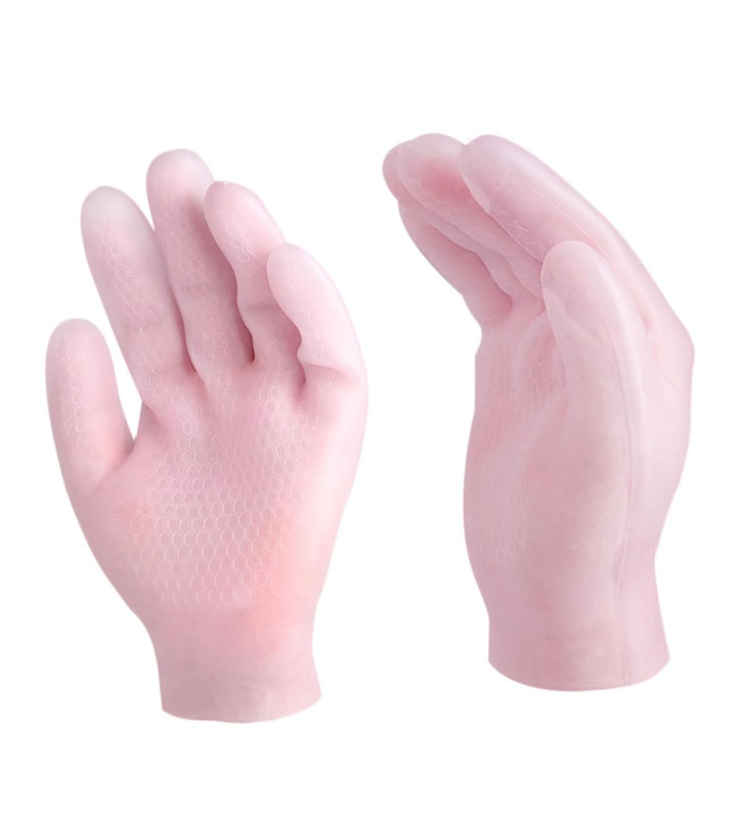 Ipetboom 1pair Moisturizing Gloves Silicone Socks Aging Hands Gloves Gel Gloves Dry Hand Grooming Gloves Dead Skin Moisturizing Repairing Gloves Sebs Pink Girl Women's Headgear 21.5x13cm - Buy Online on GoSupps.com