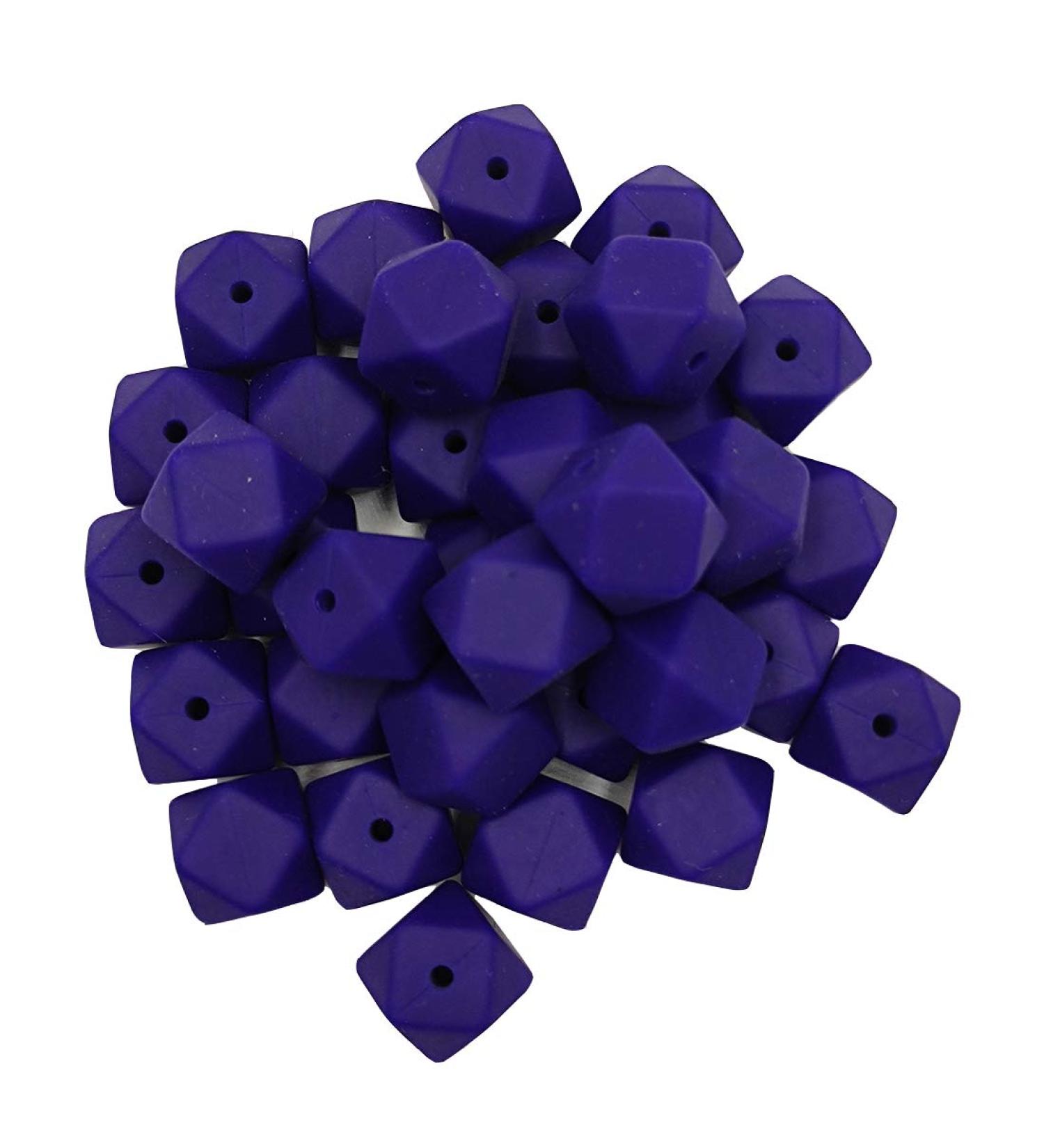 50pcs Navy Blue 14mm Silicone Hexagon Pearl Beads - DIY Beading Spacer Beads for Mom Jewelry Making - Buy Online on GoSupps.com