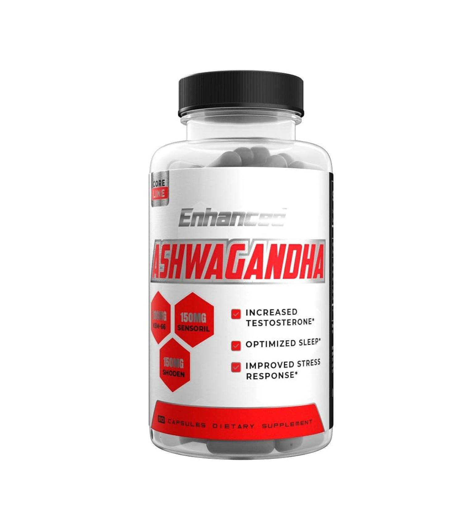 Enhanced Labs Ashwagandha Capsules with Sensoril Ashwagandha KSM-66 & Shoden - 30 Capsules