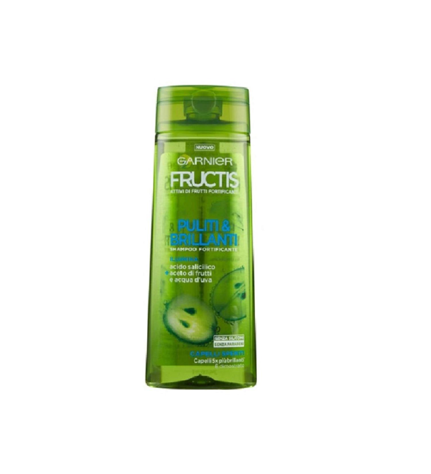 Garnier 12 Fructis clean and shiny shampoos 250 ml