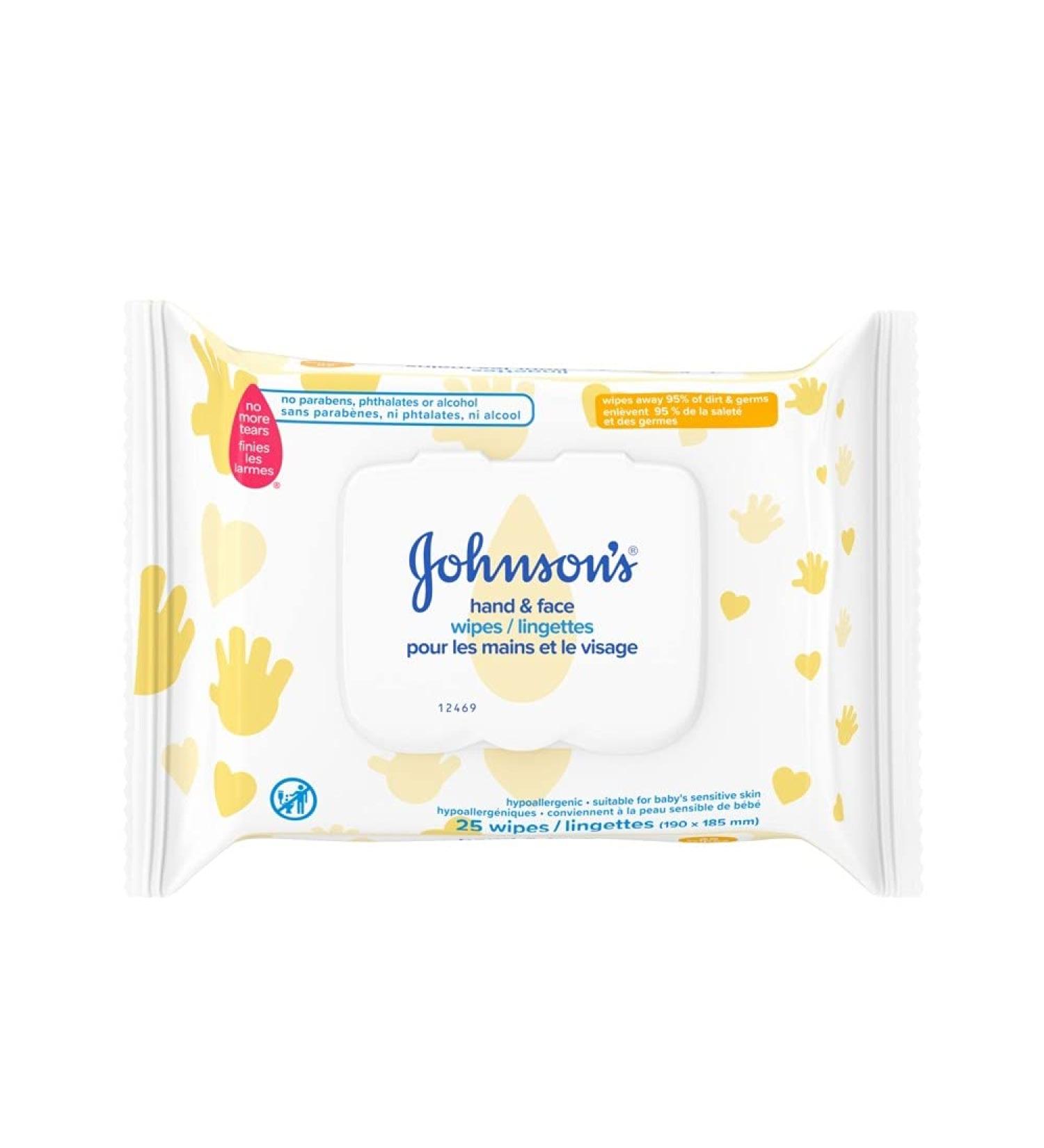 Johnson s Hand and Face Baby Cleansing Wipes for Sensitive Skin Alcohol Free Travel Pack 25 Count 25 count (Pack of 1) Hand & Face - Buy Online on GoSupps.com