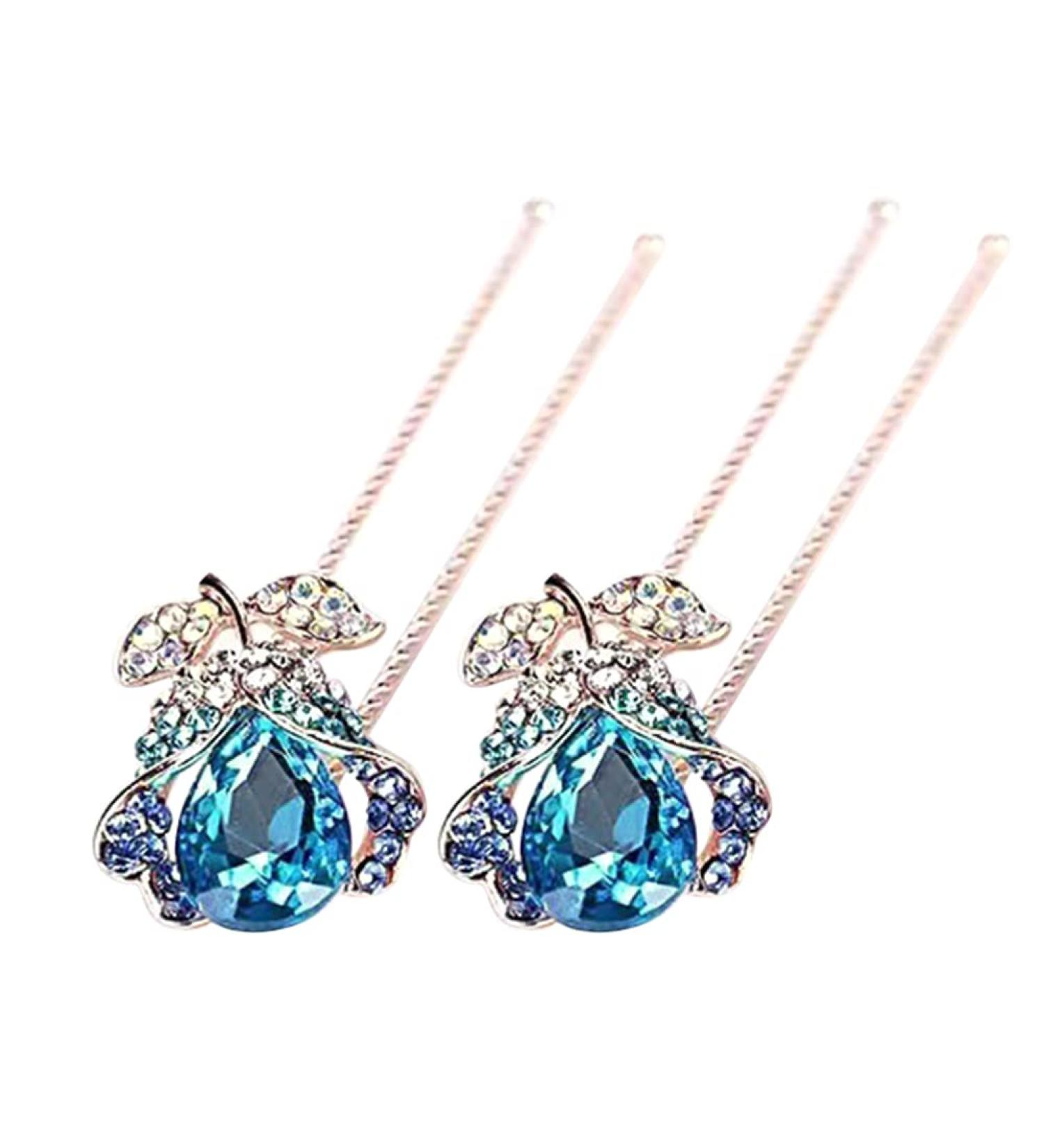 U Shape Hair Clips Bling Rhinestone Crystal Flower Hair Pin Wedding Bridal Hair Accessories French Hair Accessories U Shaped Headpiece Hair Pins Fork Hair Accessories Hair Styling Accessories for - Buy Online on GoSupps.com