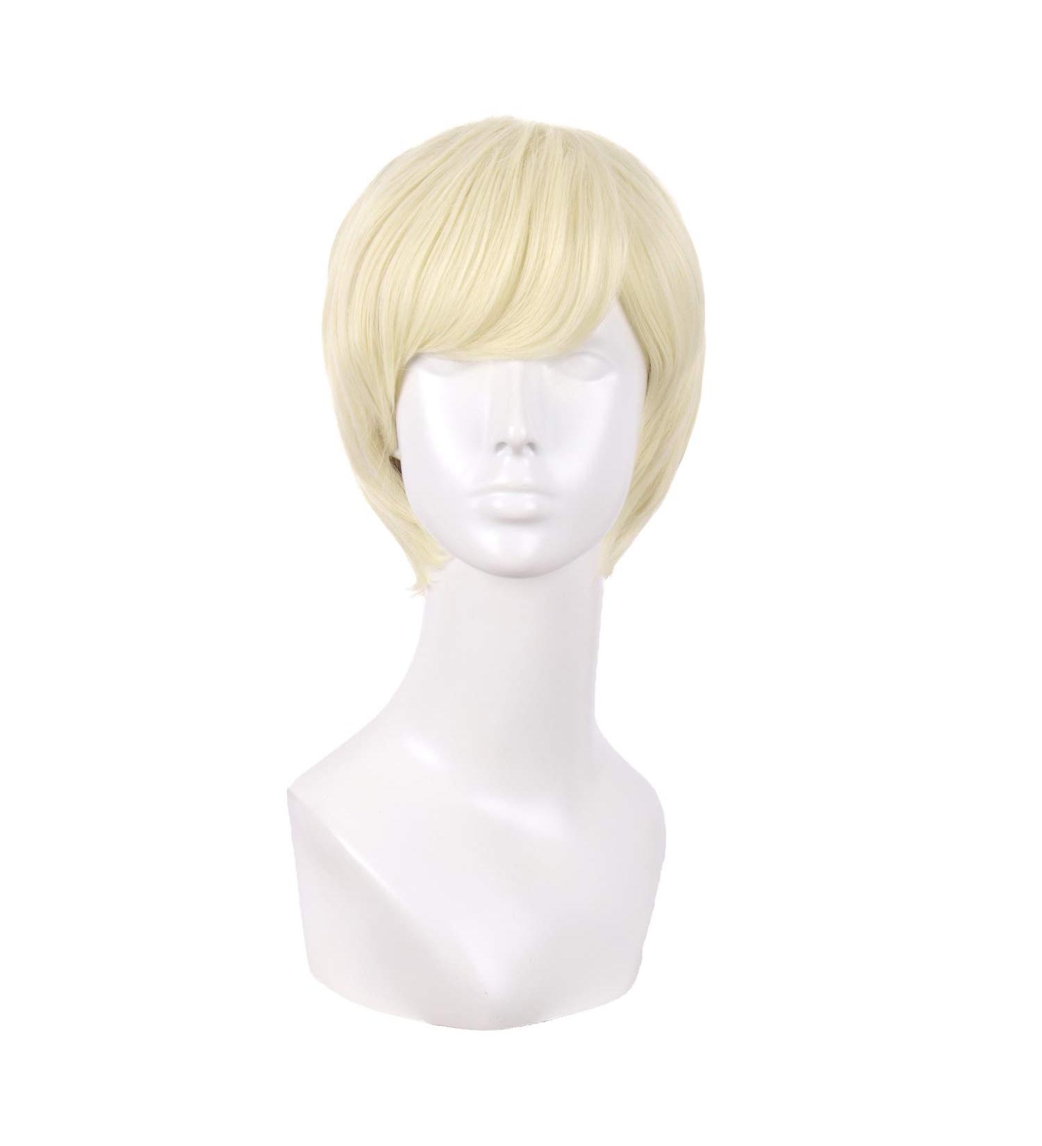 Shop MapofBeauty 10 inch Short Curly Men's Wig (Light Gold) - International Shipping Available - Buy Online on GoSupps.com
