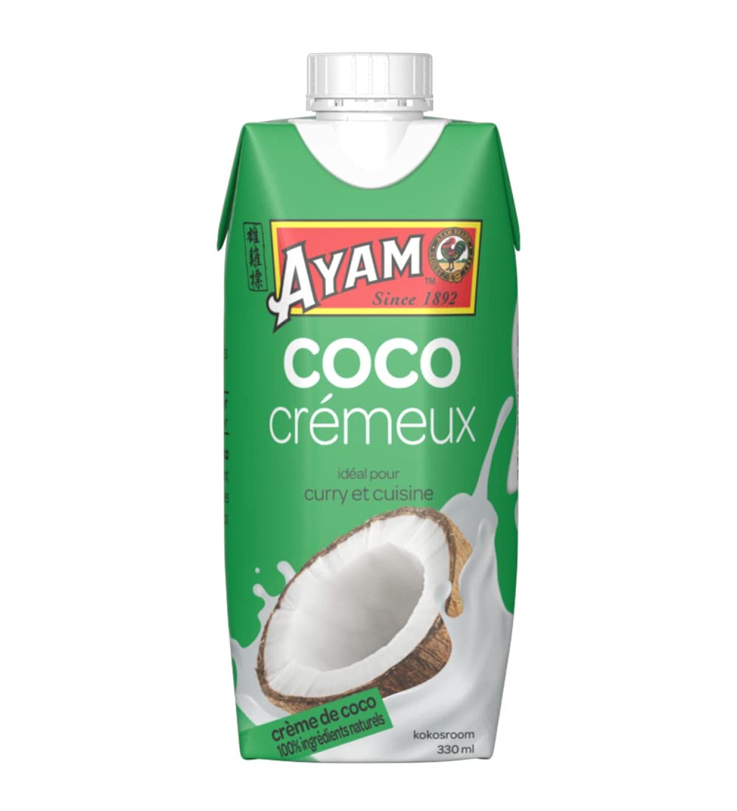 AYAM Coconut Cream | 100% Natural Ingredients | 99% Coconut | Boosted with Coconut Water | High Quality | Plant Milk | Lactose Free | Gluten Free | Convenient Pack - 330ml - Buy Online on GoSupps.com