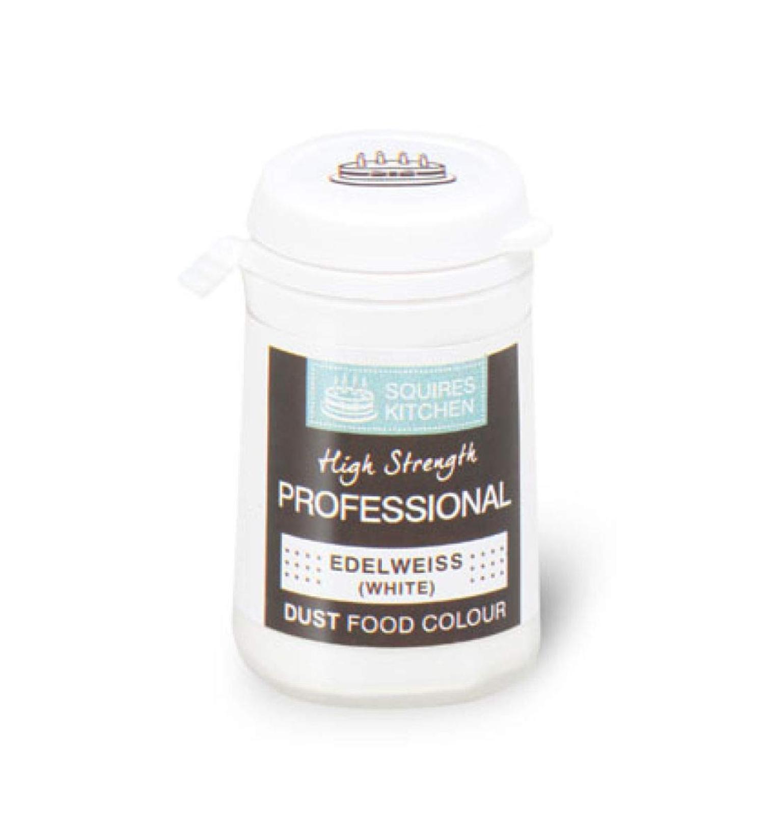 Squires Kitchen EDELWEISS WHITE Cake Food Colour Colouring Edible Lustre Dust 4G