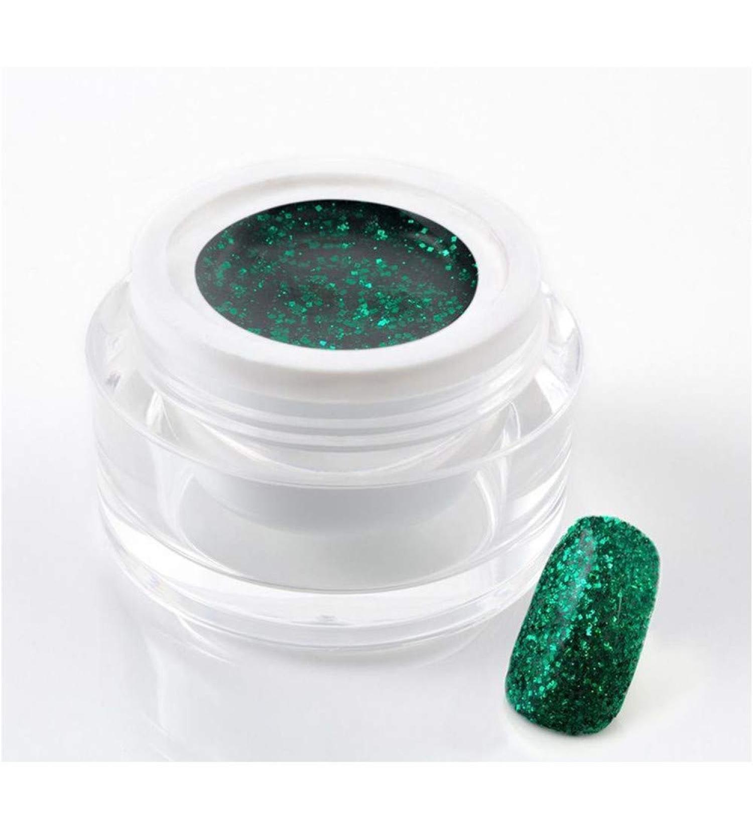 5 ml exclusive UV color gel/colour gel/glitter gel - in glitter green