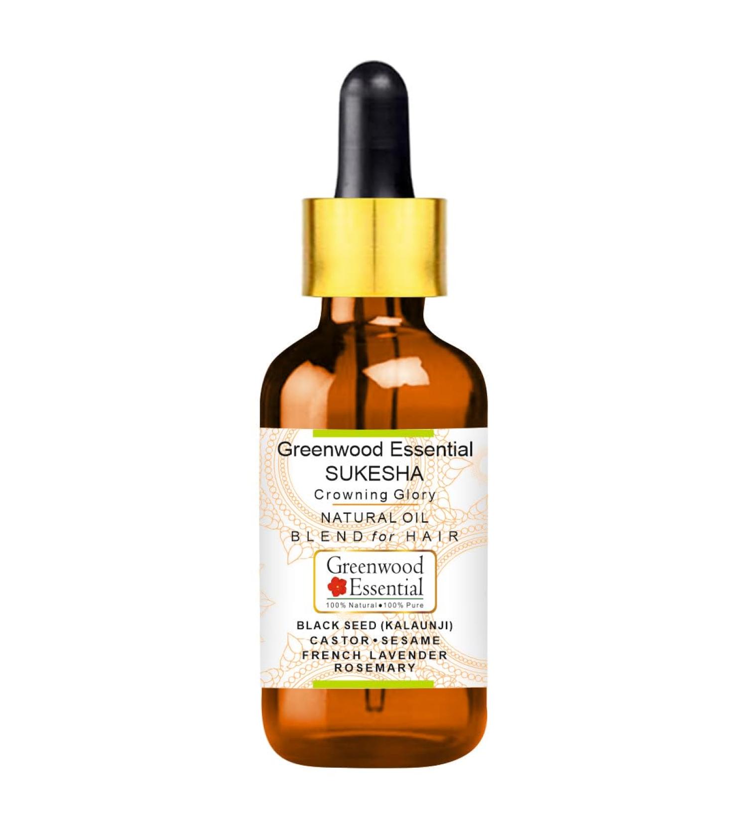 Sukesha Hair Oil - Healthy Strong & Thick Hair with Rosemary & Lavender | 100ml Natural Blend of Sesame Castor & Black Seed Oils - Buy Online on GoSupps.com