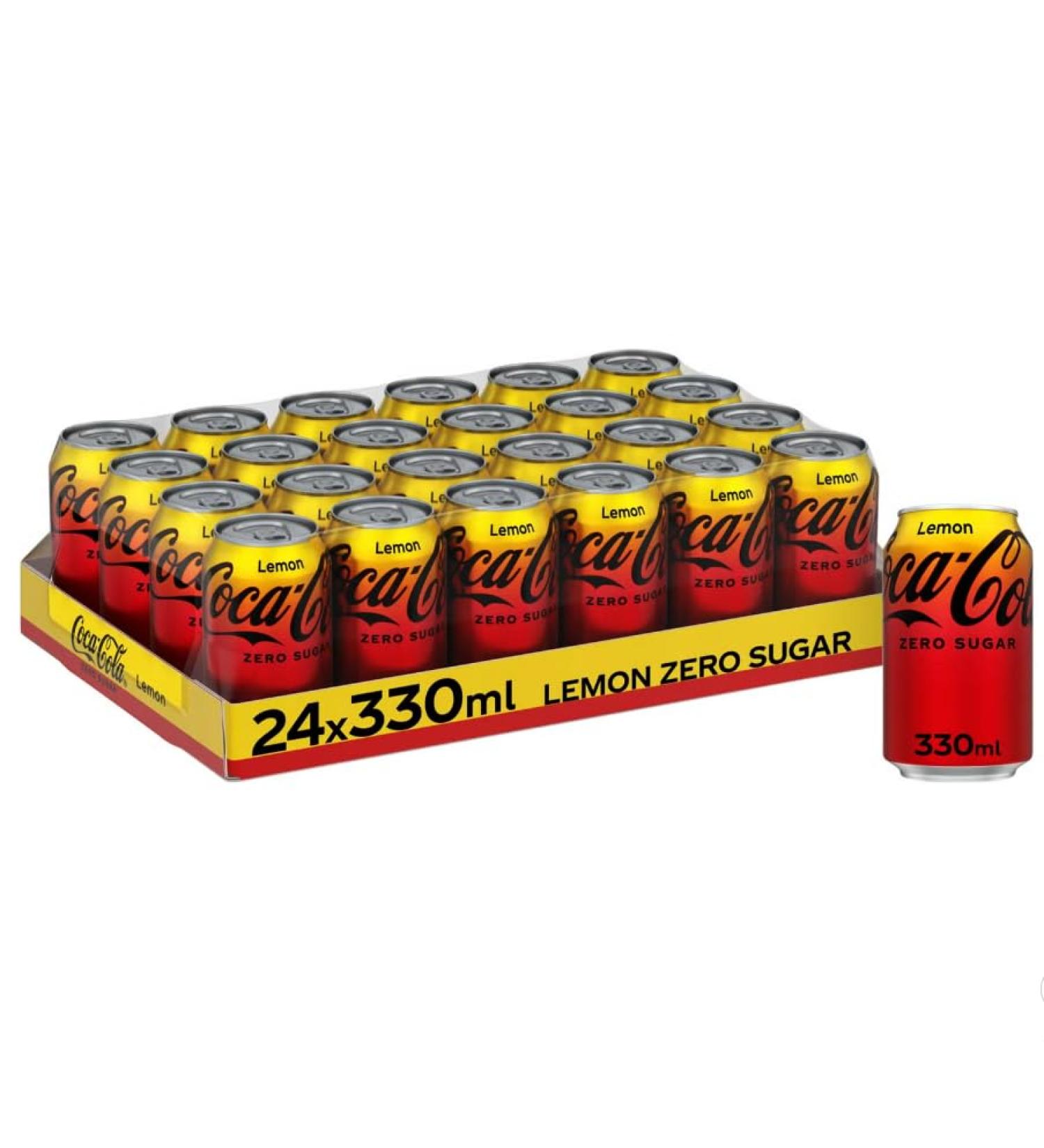 Coke Zero No Sugar Lemon Flavour 330ml Cans (24 Cans x 330ml) Lemon 24 Cans x 330ml