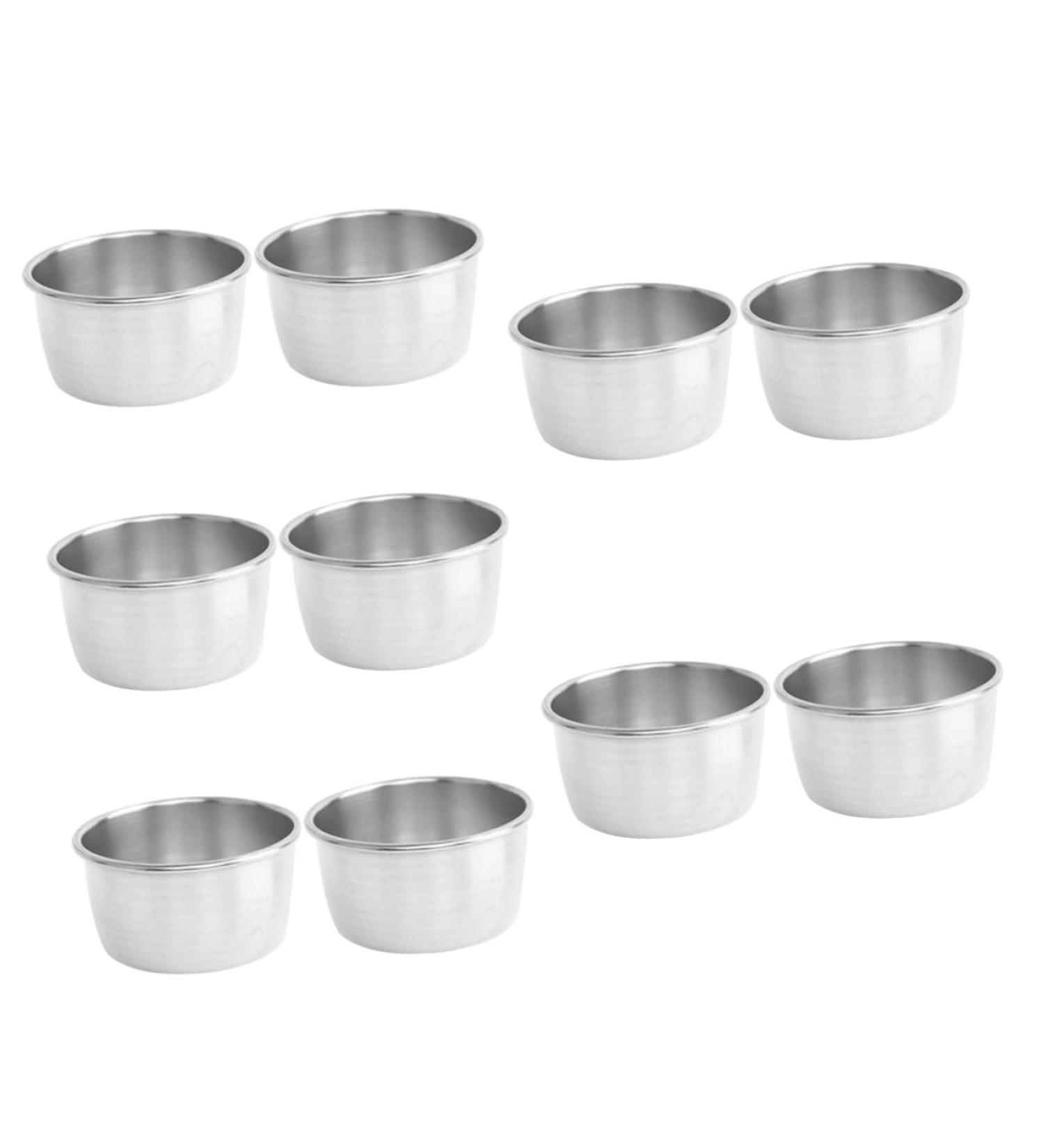 OUNONA 10 Pcs Steak Sauce Cups Seasoning Dishes BBQ Sauce Bowls Stainless Ramekins Dipping Sauce Cups Salsa Bowls Ramekin Cups Indoor BBQ Household Products Salad Dressing Stainless Steel 5.5X5.5CMx5pcs Silverx5pcs - Buy Online on GoSupps.com