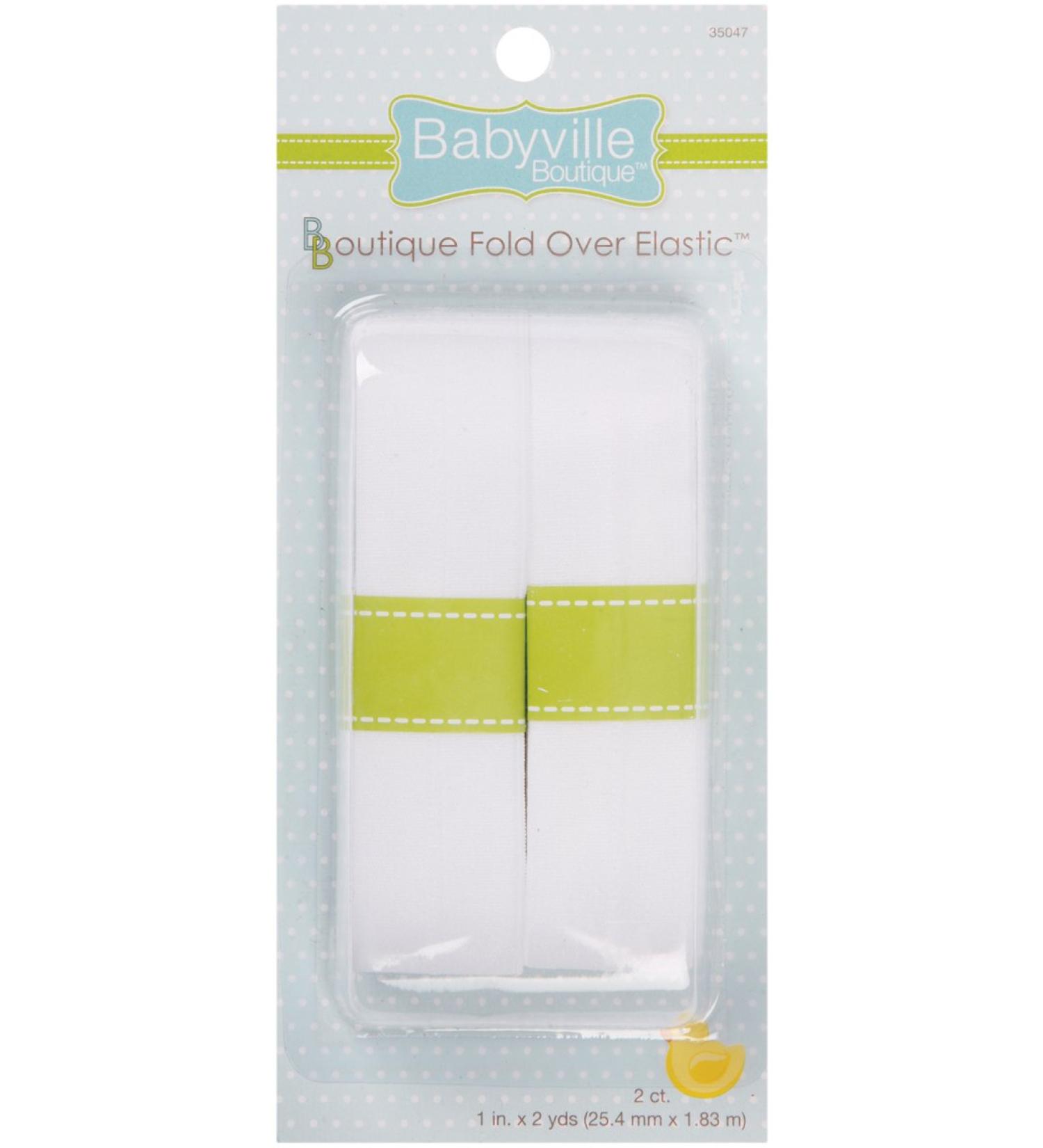 Babyville Boutique Fold Over Elastic White