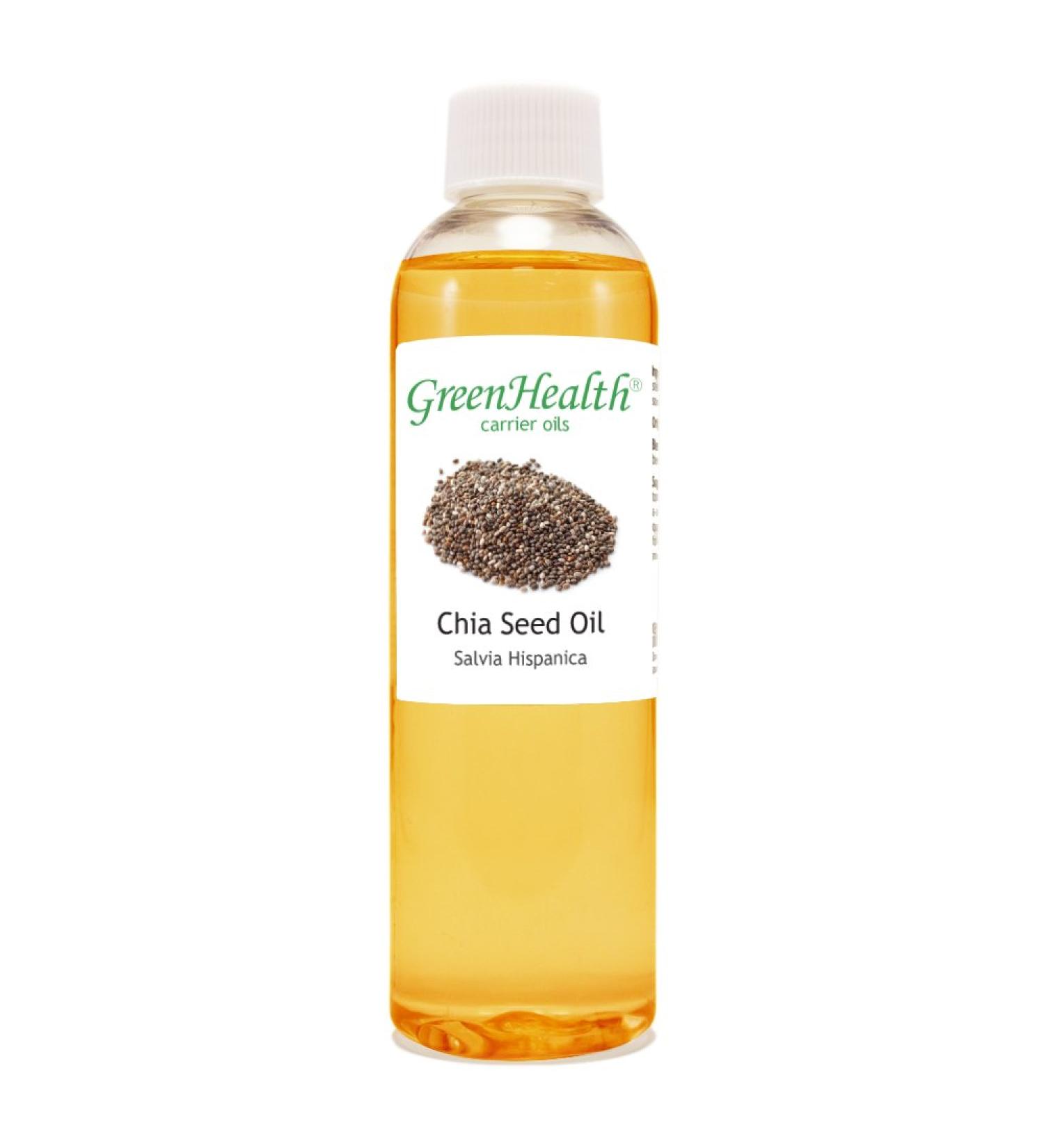 Chia Seed Oil - 4 fl oz (118 ml) Plastic Bottle w/Cap - 100% Pure Carrier Oil - GreenHealth