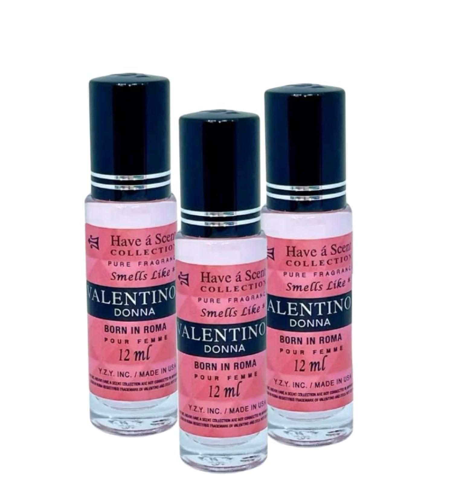 Body Oil Perfume Compatible with Donna Scent Long-Lasting 12ml Roll-On (Pack of 3) 3 VBIR