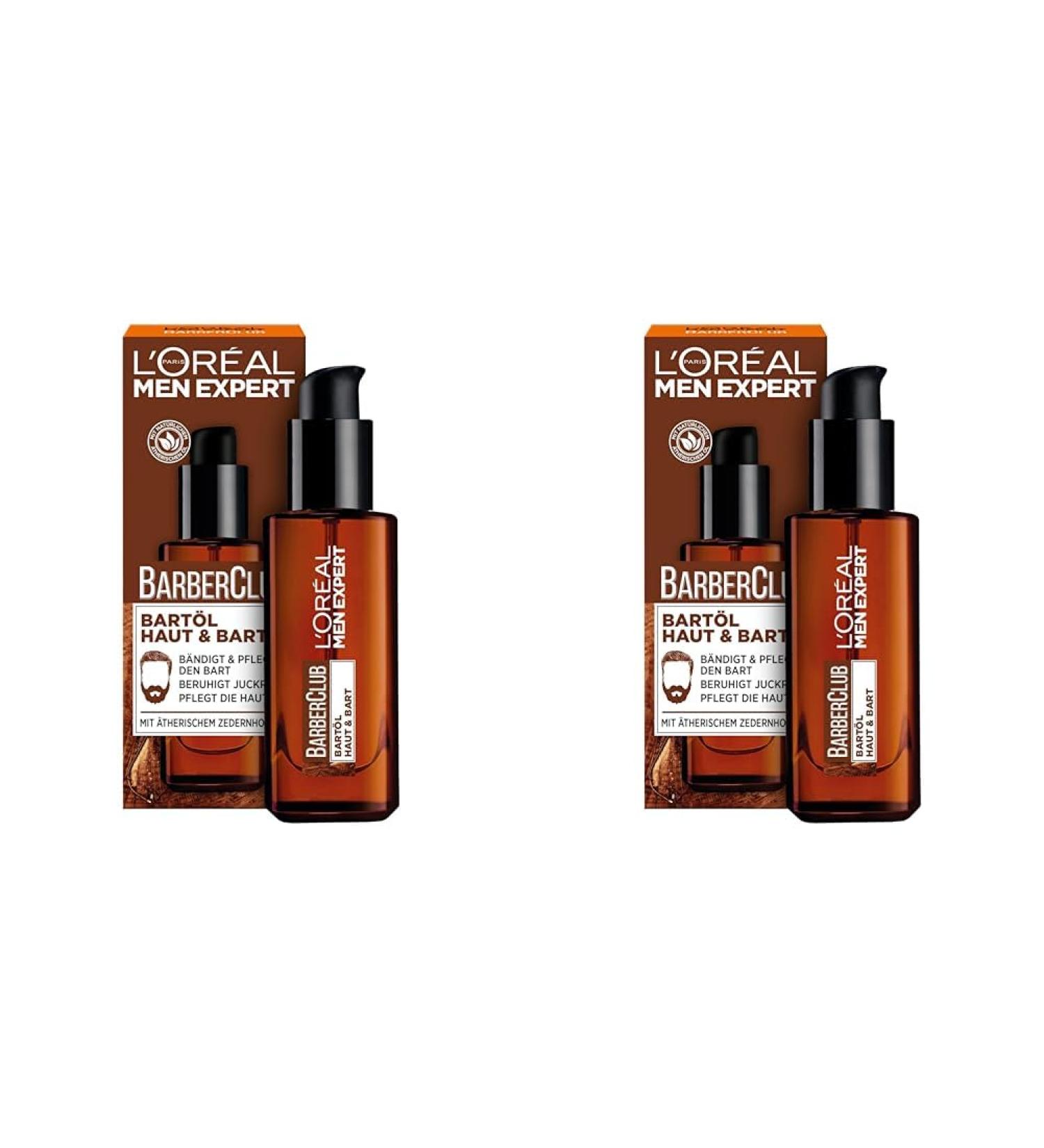 L'Or al Men Expert Beard Oil with Cedarwood for Daily Care - Barber Club 2 x 30 ml Pack - Buy Online on GoSupps.com