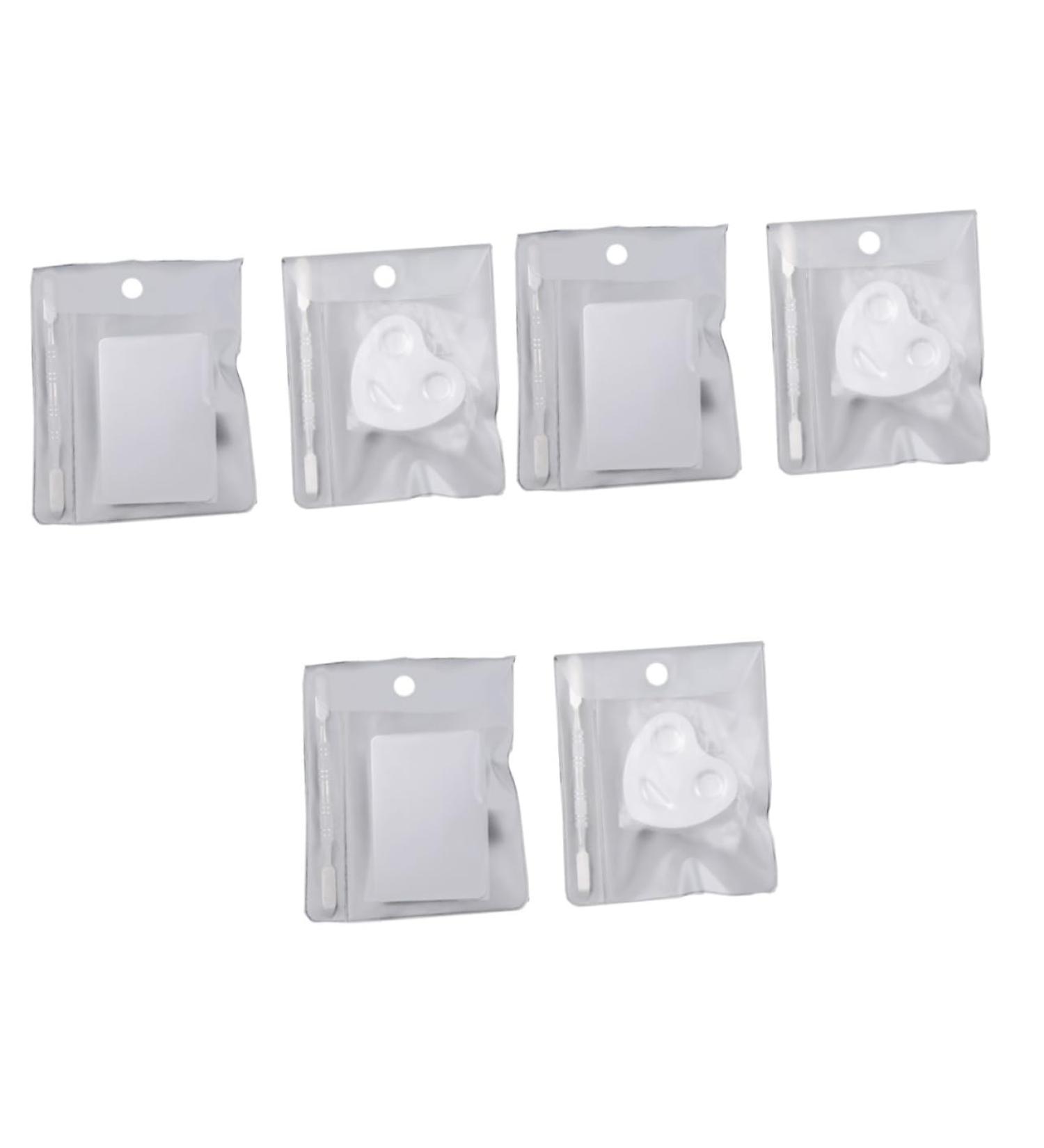 Tofficu 6 Sets Ring Palette Makeup Cream Spatula - Stainless Steel Nail Holder for Painting & Mixing Nail Polish | 7.6x5.1cm - Buy Online on GoSupps.com