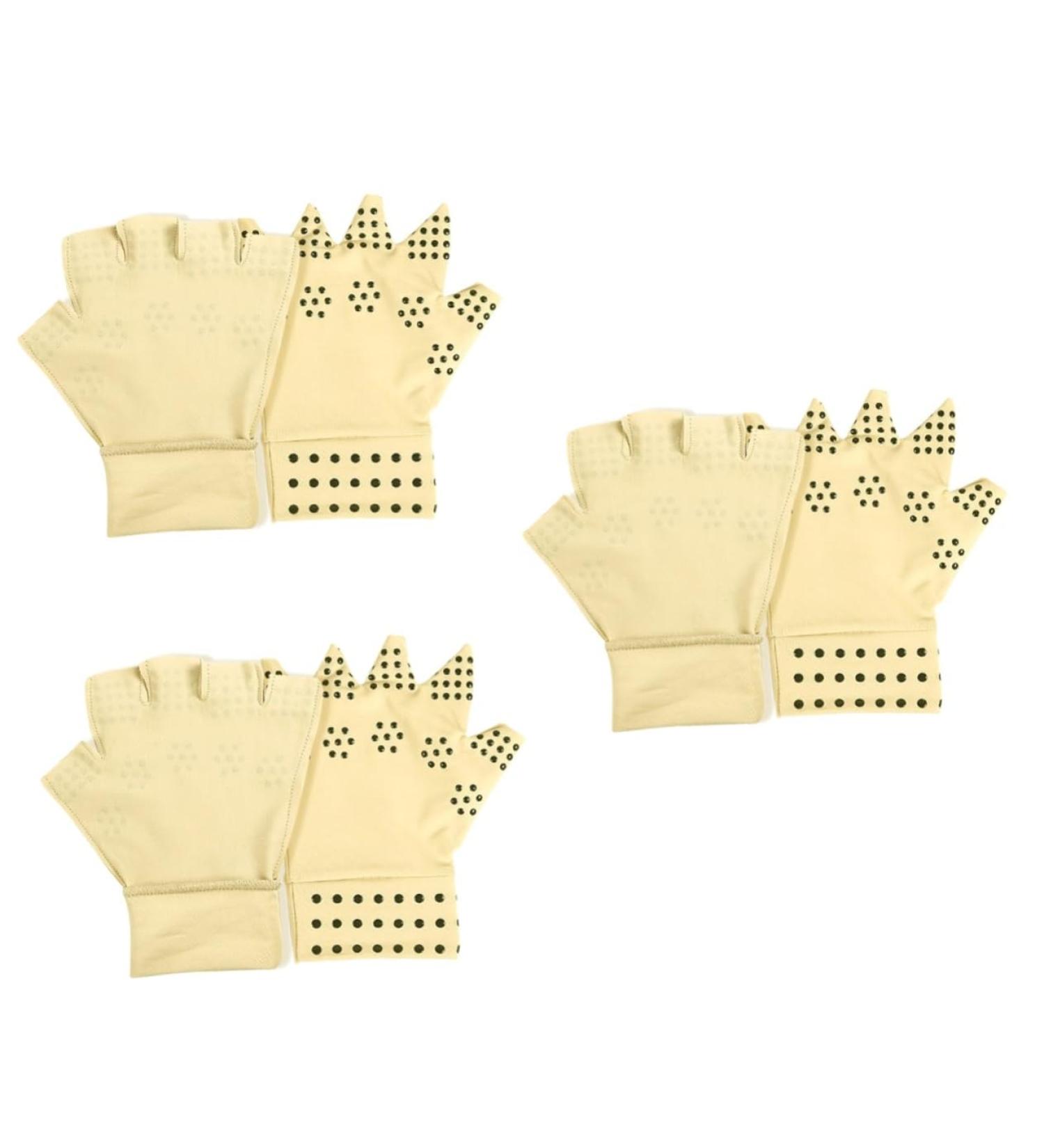 Healvian 3 Pairs Non-Slip Silicone Magnetic Fitness Gloves - Anti-Tendonitis Riding & Biking Protection - Buy Online on GoSupps.com