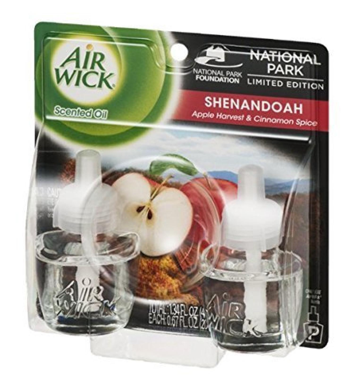 Air Wick Scented Oil Shenandoah: Apple Harvest & Cinnamon Spice 2 Refills