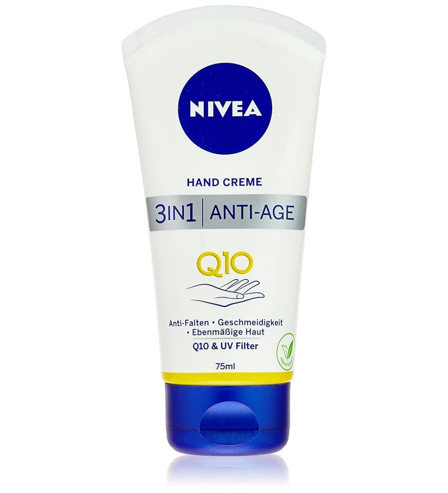 Beiersdorf NIVEA Hand Cream 3in1 antiaging Q10 antiwrinkle hand care with Q10 and UV filter 75 ml pack of 3 - Buy Online on GoSupps.com