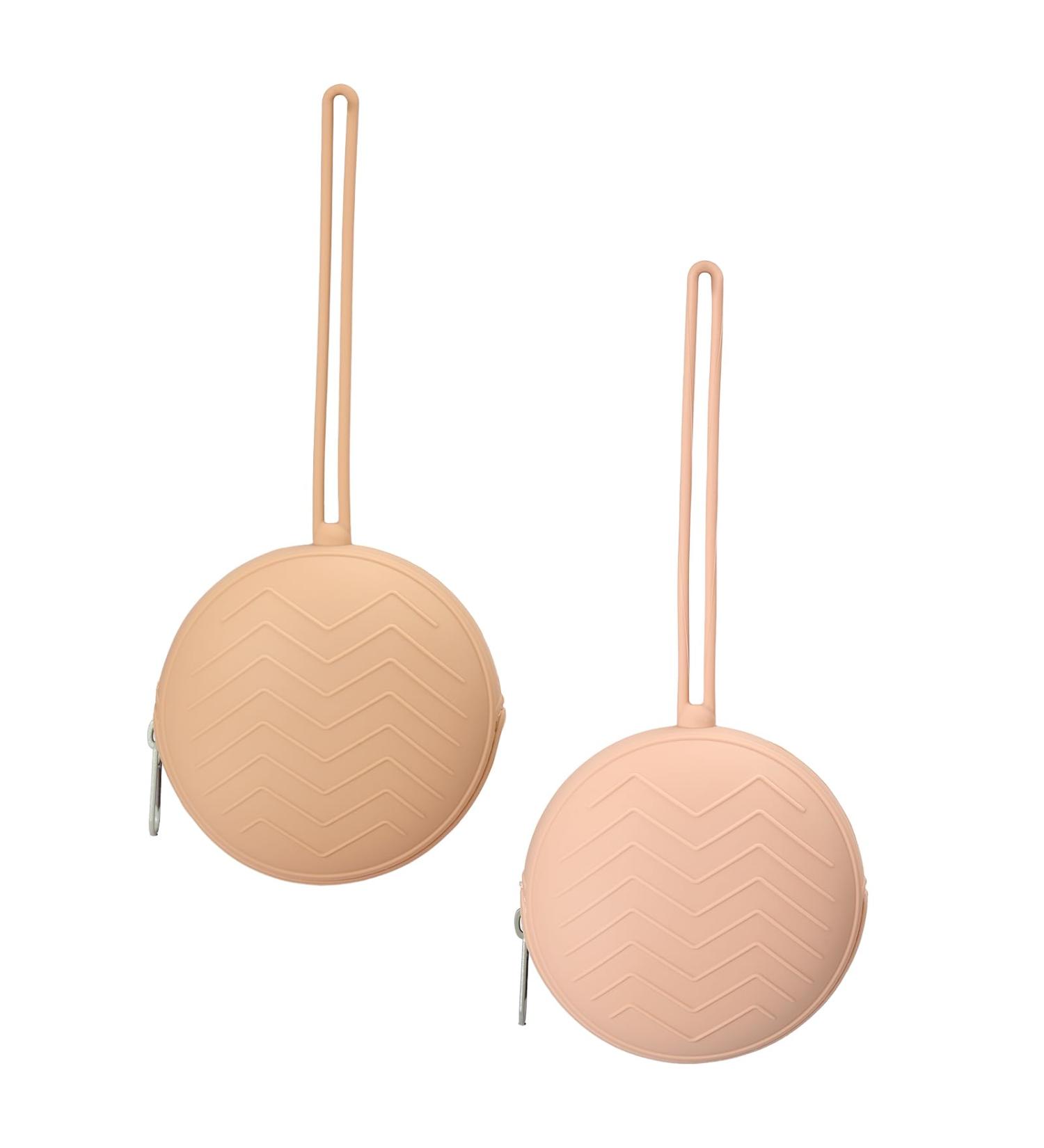 WeSweet Pacifier Box - Pack of 2 Silicone Pacifier Holders for On-the-Go | Easy to Clean (Apricot/Muted) - International Shipping Available - Buy Online on GoSupps.com