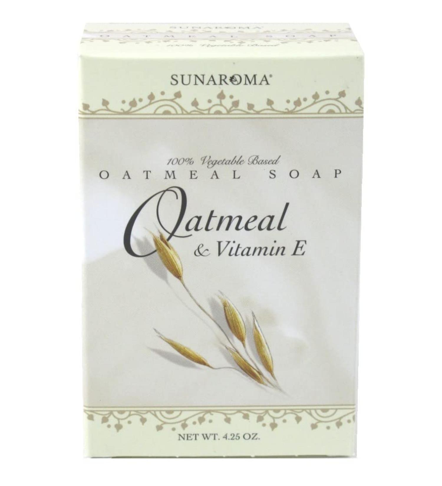 Buy SUNAROMA Oatmeal Soap with Vitamin E - 100% Vegetable Based Sulfate Free Ideal for Sensitive & Eczema Skin - Made in the USA 4.25 oz - Buy Online on GoSupps.com