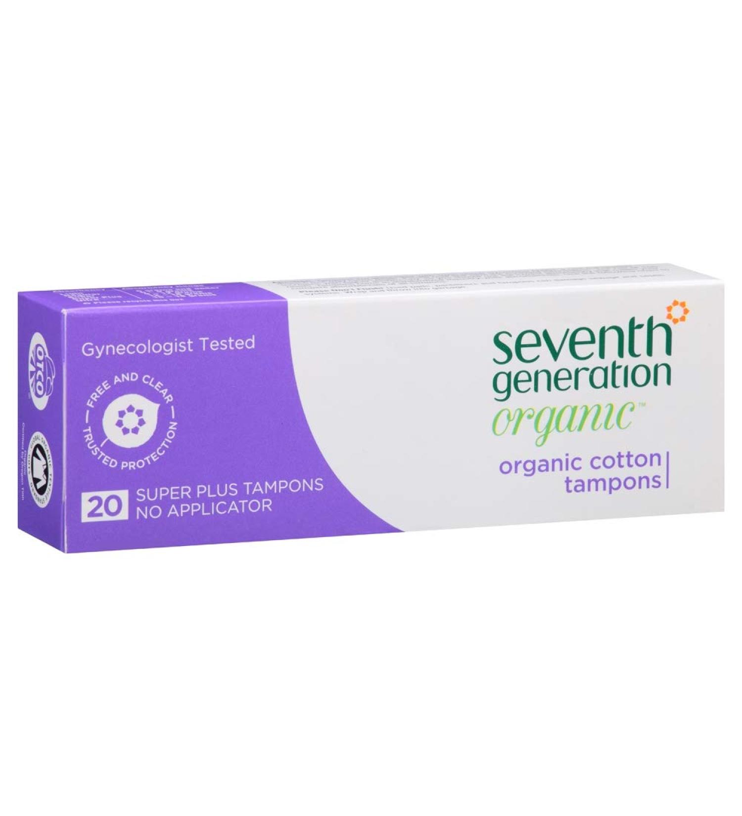 Seventh Generation Tampons Super Plus No Applicator - 20 ct - 2 pk