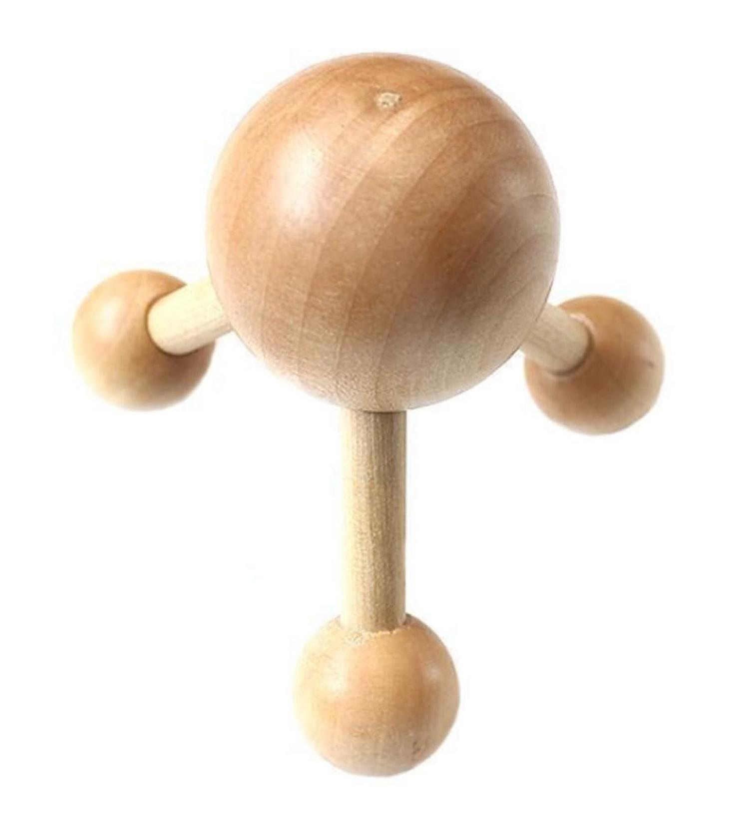 Wooden Roller Massager for Scalp & Body Pain Relief - Shiatsu Therapy & Foot Reflexology - Buy Online on GoSupps.com
