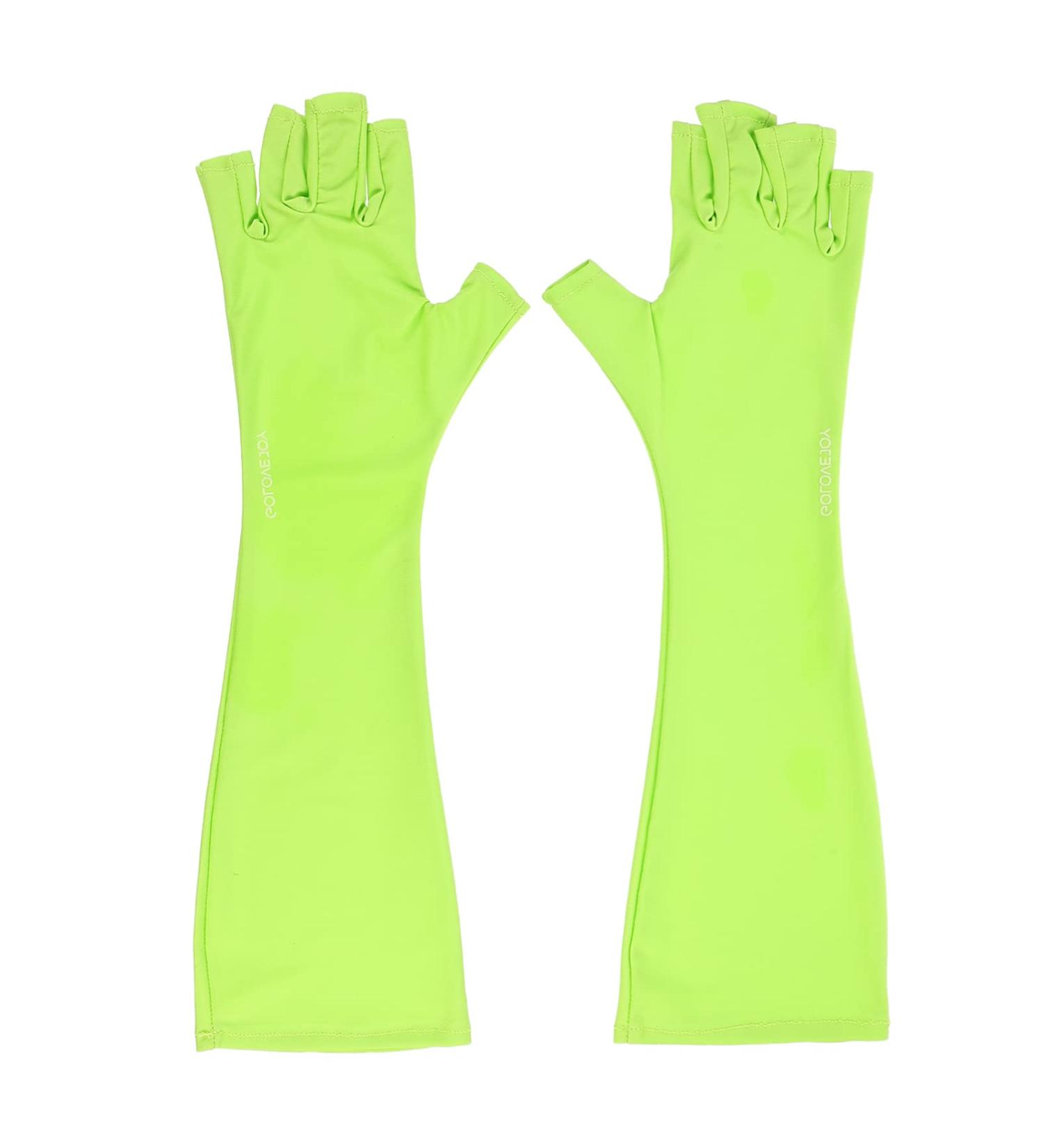 FOMIYES 1 Pair Nail Gloves Nails Uv Shield Glove Fingerless Mittens Shield Gloves Uv Protection Gloves Fingerless Uv Sun Gloves Anti-uv Gloves Manicure Polyester Mj03 Long Glove Green - Buy Online on GoSupps.com