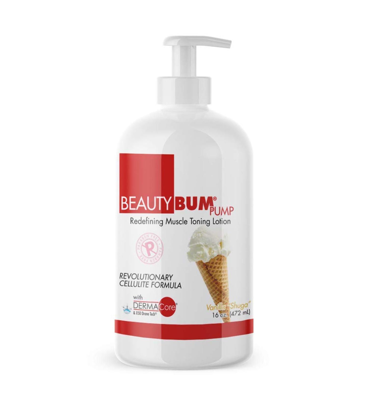 BeautyFit BeautyBum Pump - Muscle Toning Lotion for Tightening Skin & Enhancing Firmness | Sculpt & Tone Problem Areas | Vanilla Shuga | 16 oz - International Shipping Available - Buy Online on GoSupps.com