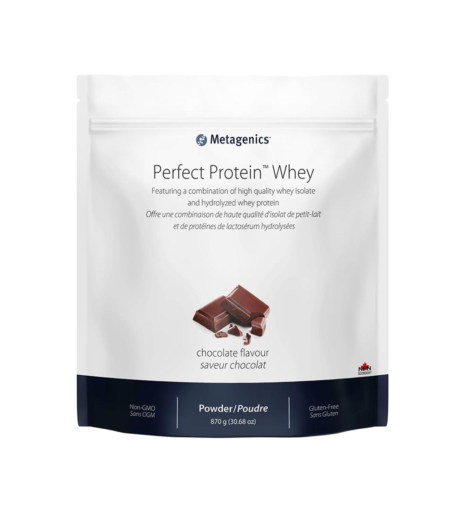 Metagenics - Perfect Protein Whey Powder - Whey Isolate and Hydrolyzed Whey Protein Powder - Chocolate - 870 g - 30.68 Oz (30 servings)