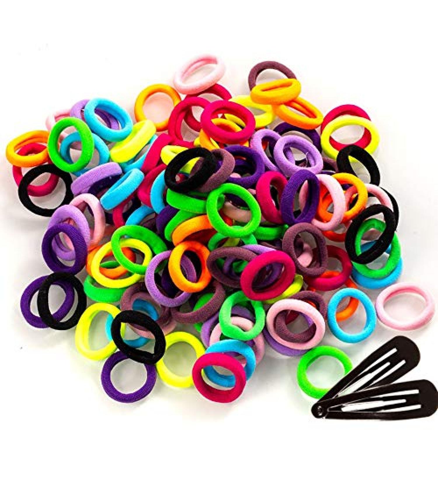 120PCS Elastic Hair Ties for Girls â€“ Seamless Cotton Ponytail Holders in 10 Colors â€“ Soft Baby Hair Bands for Kids & Toddlers - Buy Online on GoSupps.com