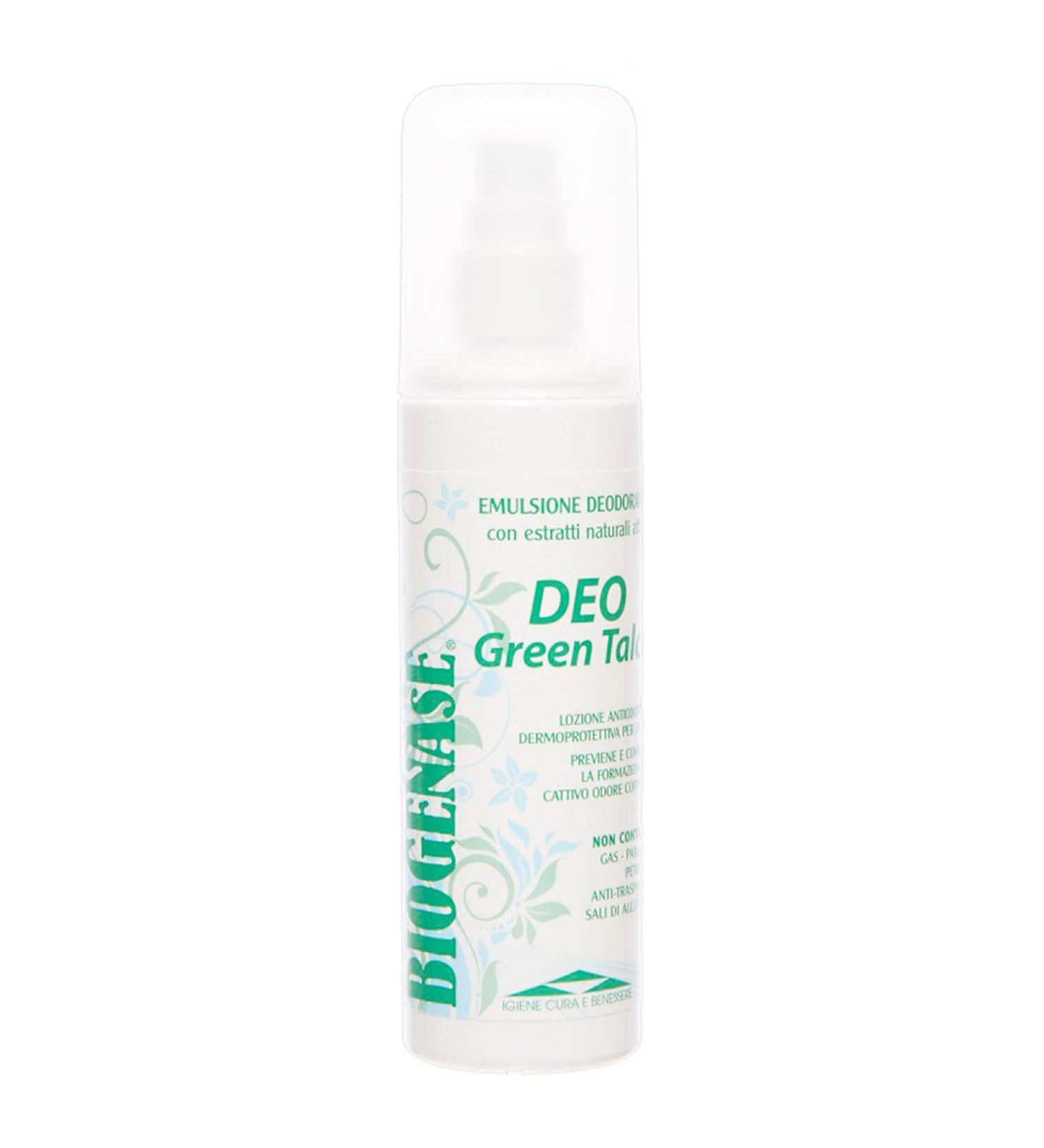 Biogenase Deo Green Talco - Talc Deodorant for Sensitive Skin - Eliminates Unpleasant Odors - 125ml - Buy Online on GoSupps.com