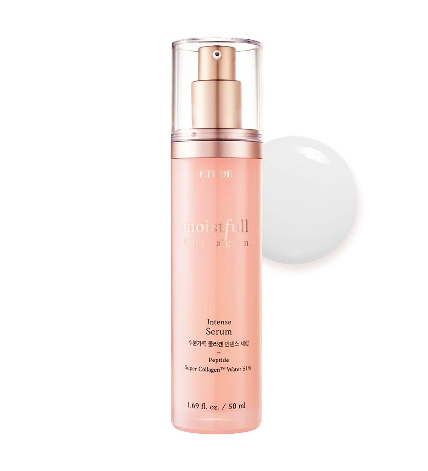 ETUDE HOUSE Moistfull Collagen Intense Serum 50ml - Hydrating Korean Facial Moisturizer with Low-molecular Peptides | Intense Collagen Skin Care for All Skin Types - Buy Online on GoSupps.com
