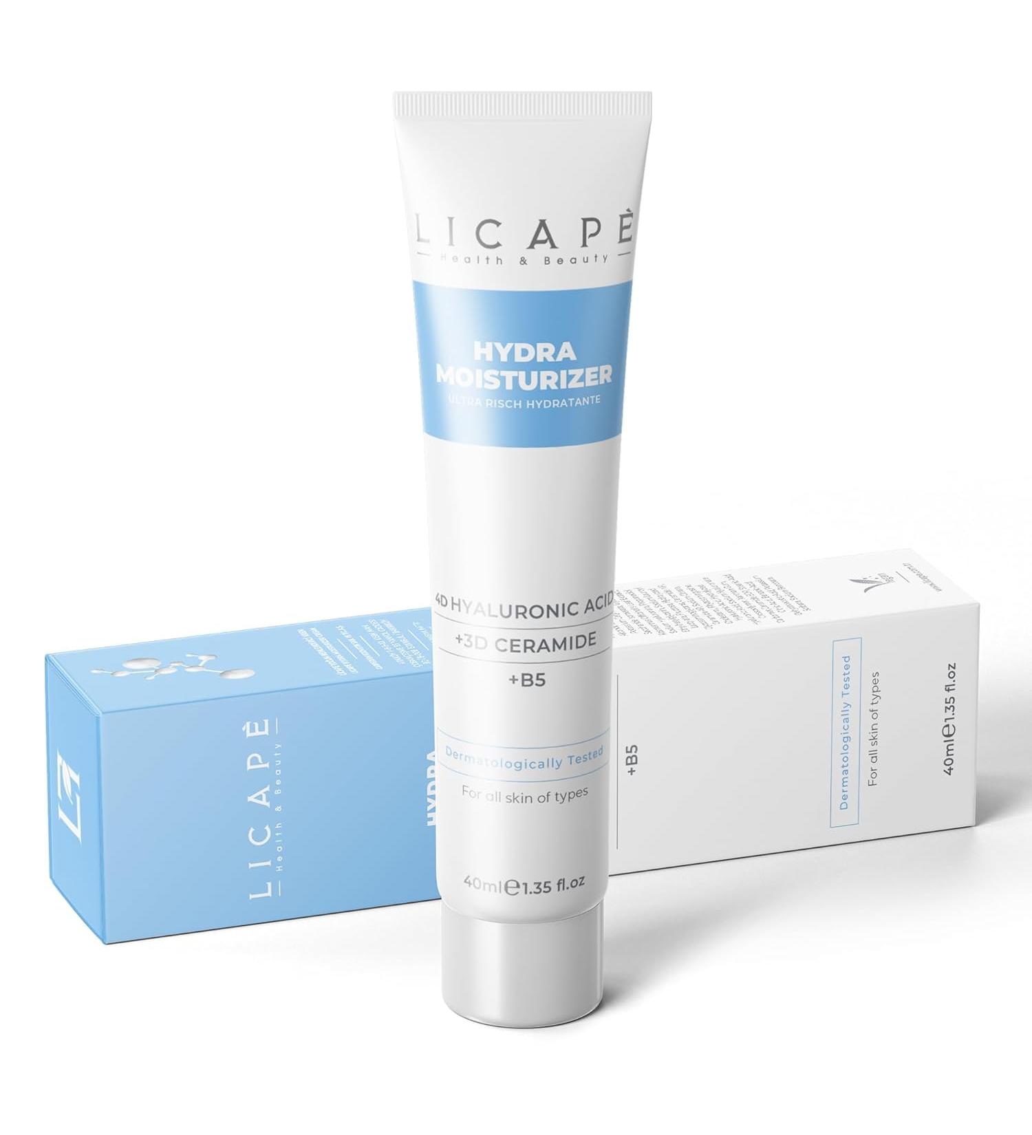 LICAPE Moisturising Cream Face | 40 ml | Intensive Moisture & Barrier Protection with Hyaluronic Acid & Ceramides | Soothes and Strengthens the Skin | Women's Face Cream for Dry & Sensitive Skin - Buy Online on GoSupps.com