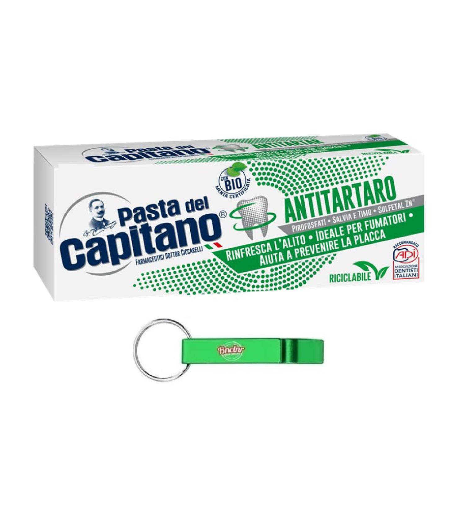 12x Pasta del Capitano Antitartar Toothpaste 100ml - Get a Free Beni Culinari Keychain! - Buy Online on GoSupps.com