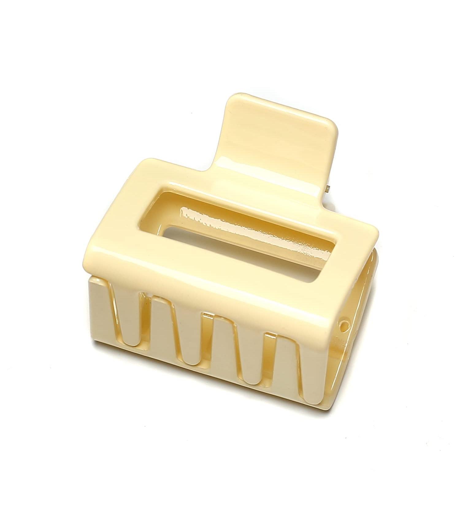 Small Jelly Square Hair Clip Beautiful Women's Hair Clip Headpiece Elegant Hair Accessory (Cream) - Buy Online on GoSupps.com