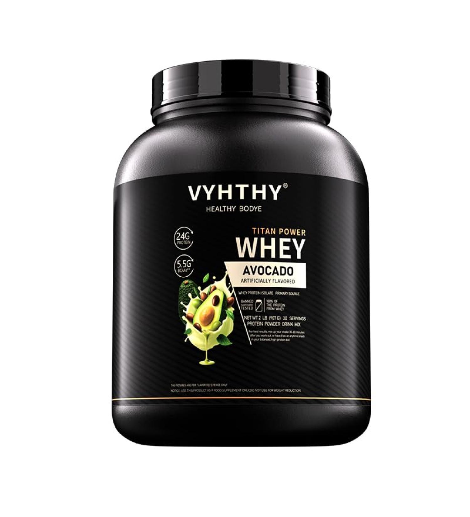 VYHTHY Avocado Flavored Whey Protein Powder 24g Protein per Serving Fast-Absorbing Concentrated whey Protein Low Sugar Gluten-Free Natural Flavor 2 lbs/32 oz. - Buy Online on GoSupps.com