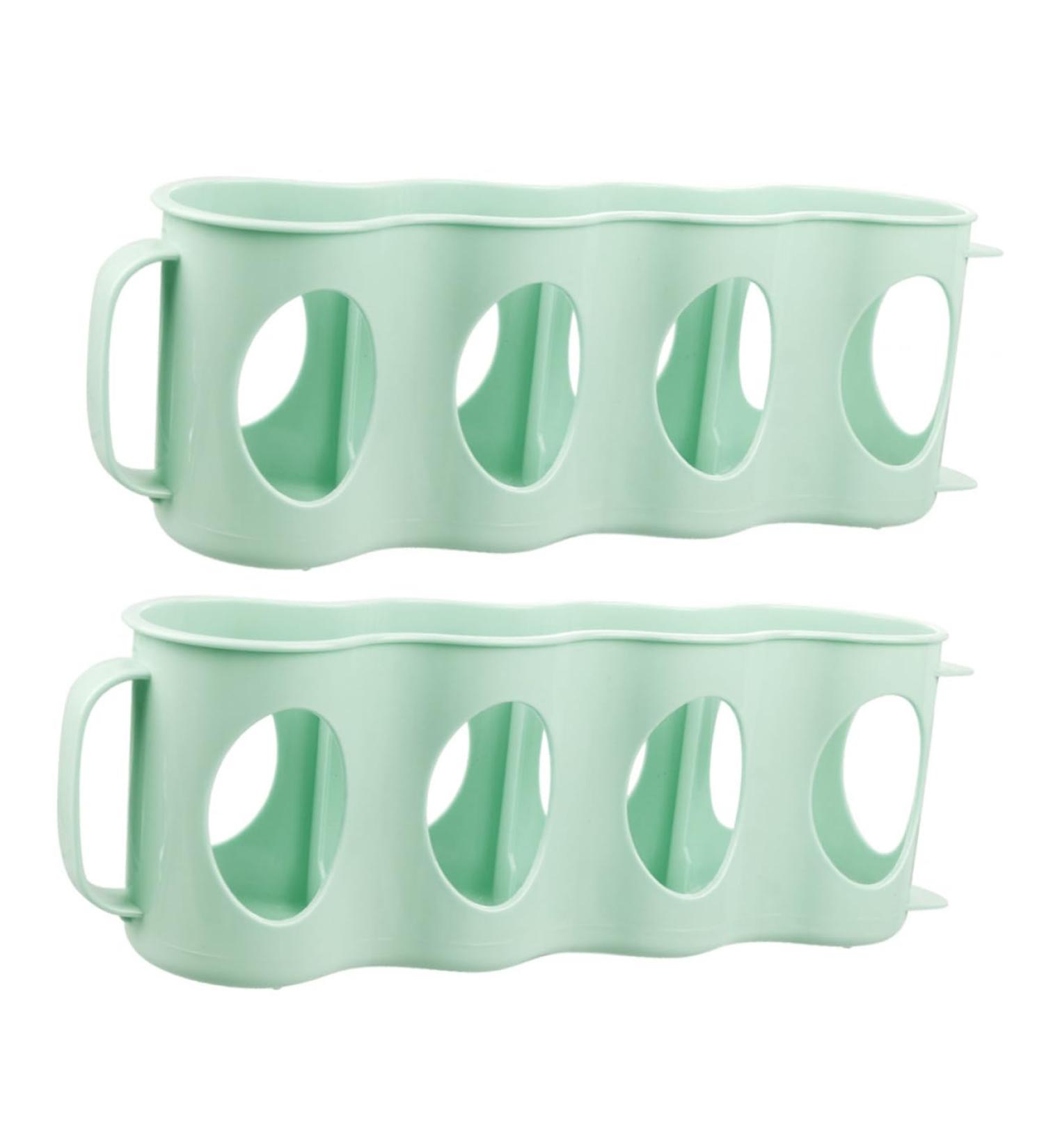 Alipis 2pcs 4 Holder Plastic Refrigerator Hand Can Storage Section Pull Beverage Green Type Organizer Green 10.5X30CM - Buy Online on GoSupps.com
