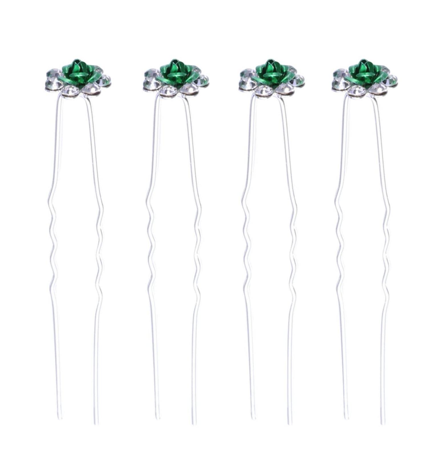 Frcolor 20 Pieces Bridal Hairpins - Elegant Rhinestone Hair Clips & Crystal Headpiece for Weddings - Green Hair Accessories - Buy Online on GoSupps.com