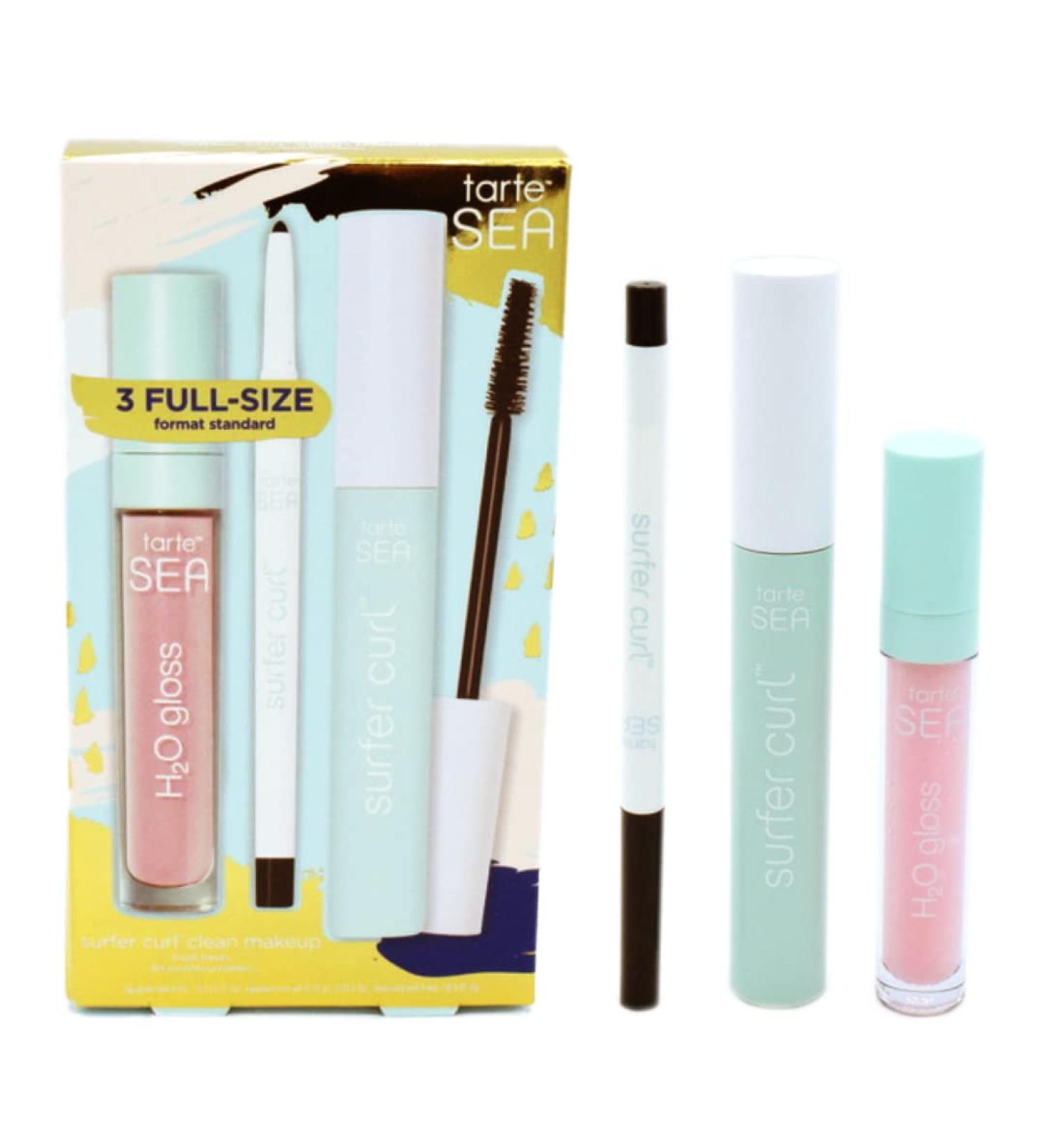 Tarte Sea Surfer Curl Clean Must-Haves Makeup Set - Mascara, Eyeliner & Lip Gloss Set - Buy Online on GoSupps.com