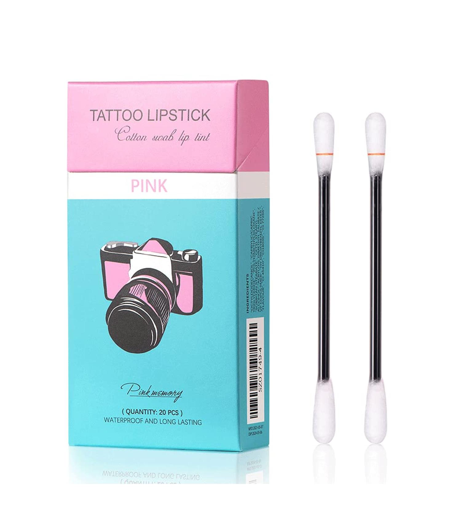 Sokgo 20Pcs Cotton Swab Lip Tint in Pink - Waterproof & Long Lasting Lip Gloss - Buy Online on GoSupps.com
