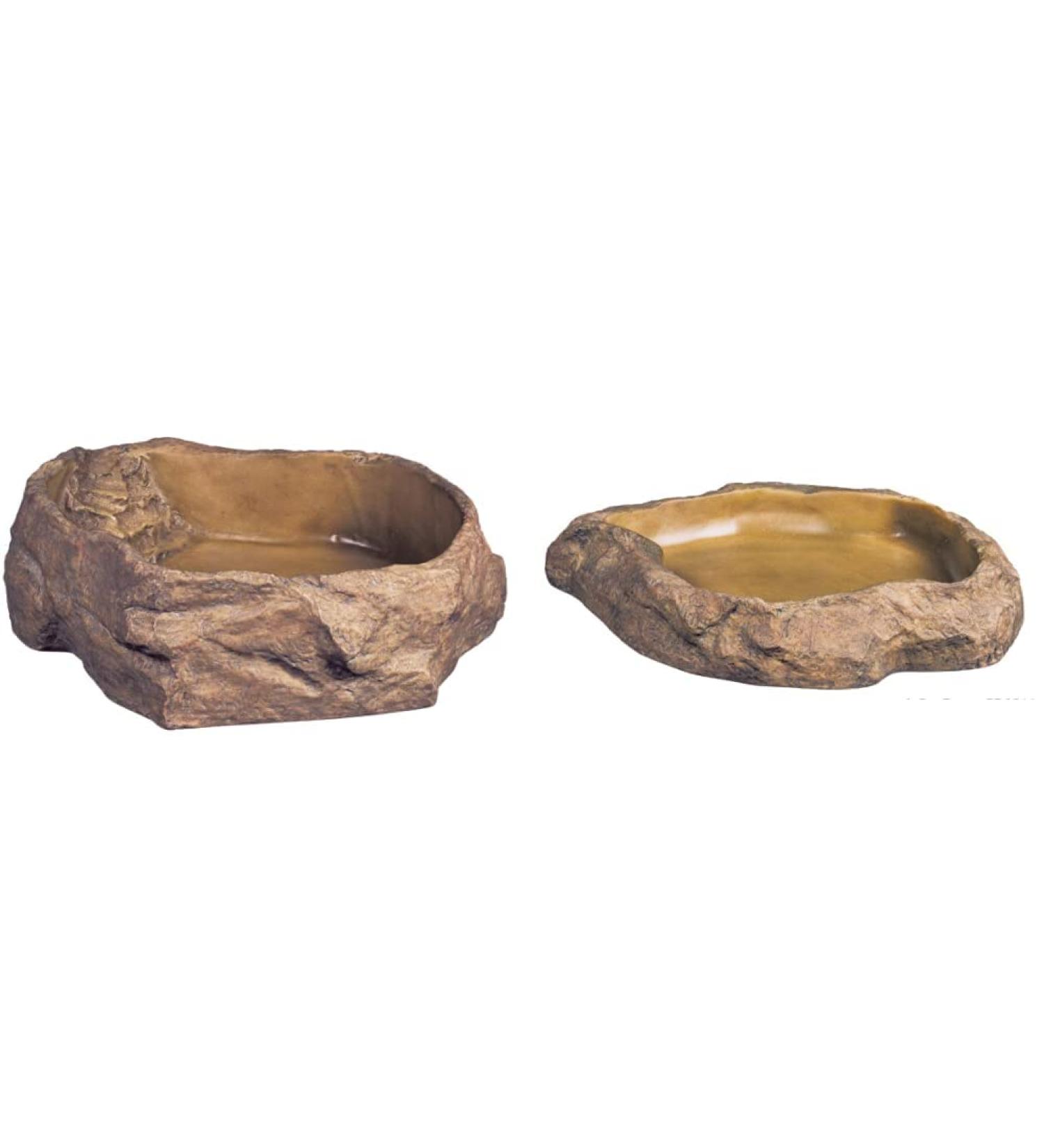Exo Terra Water Dish & Feeding Bowl - Extra Large Rock Decor Water Bowl for Terrariums (1-Pack) | Ideal for Reptiles - Buy Online on GoSupps.com