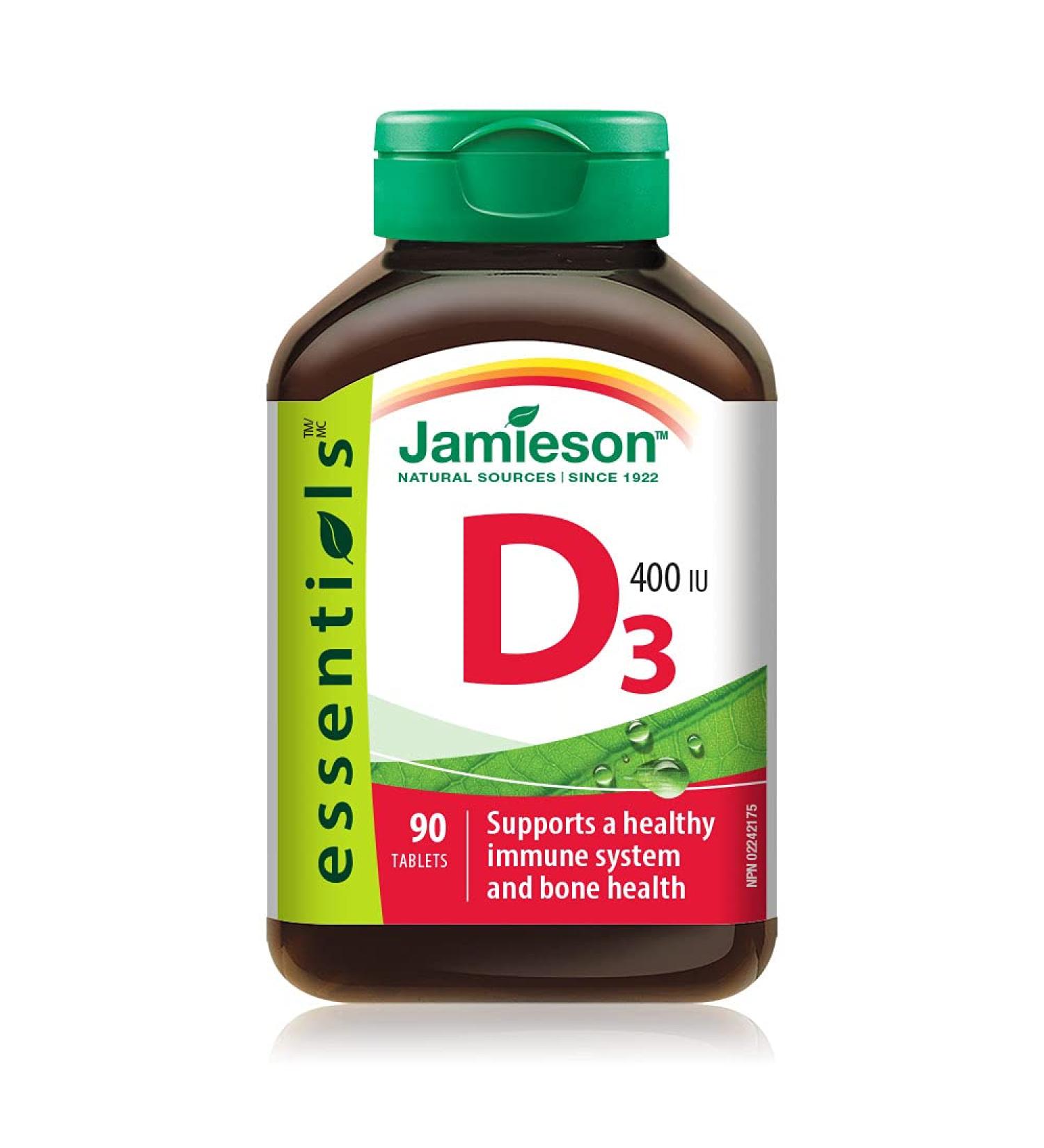 Jamieson Vitamin D3 400 IU 90 Count (Pack of 1) - Buy Online on GoSupps.com